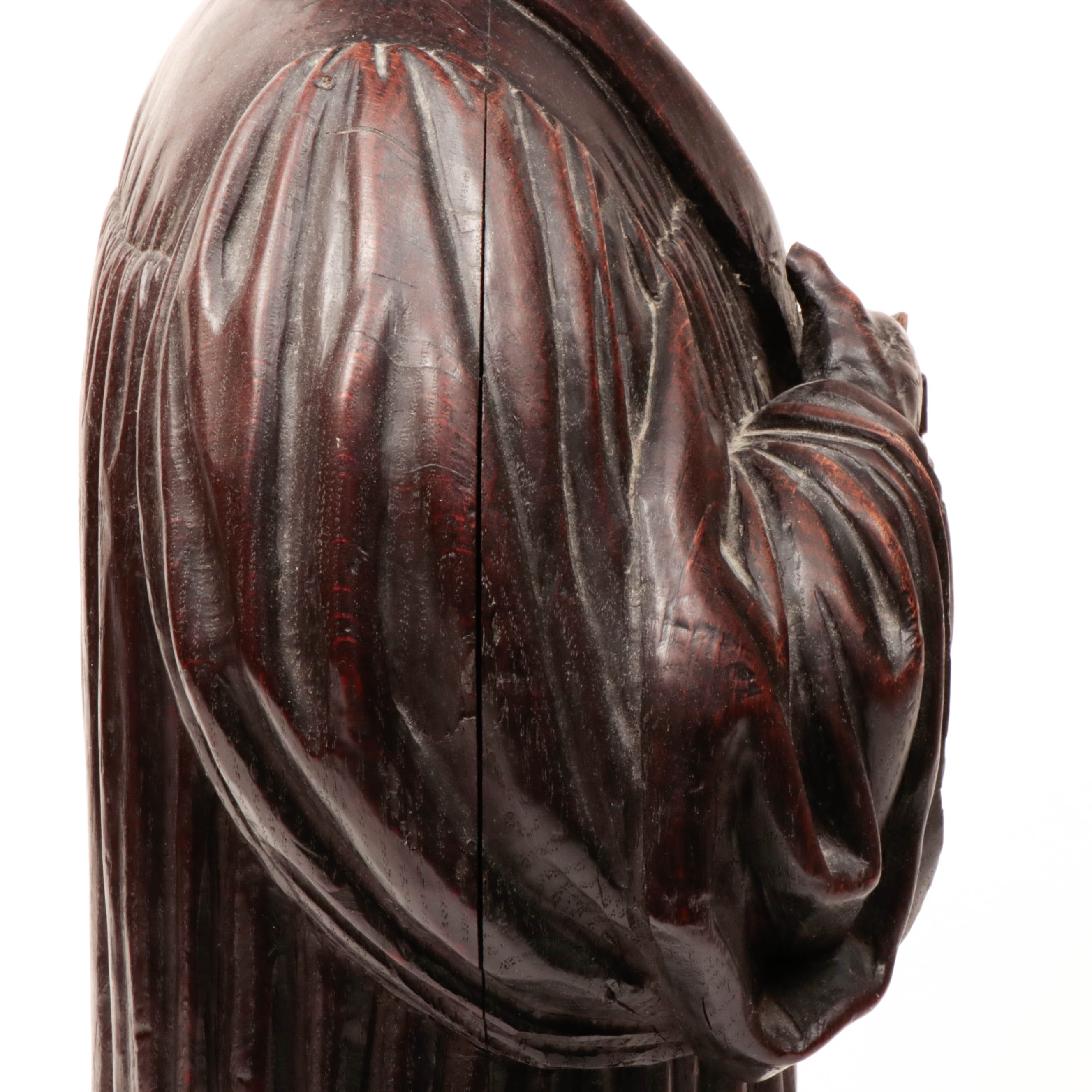 Carved Wood Statue Depicting Martin Luther, 19th Century