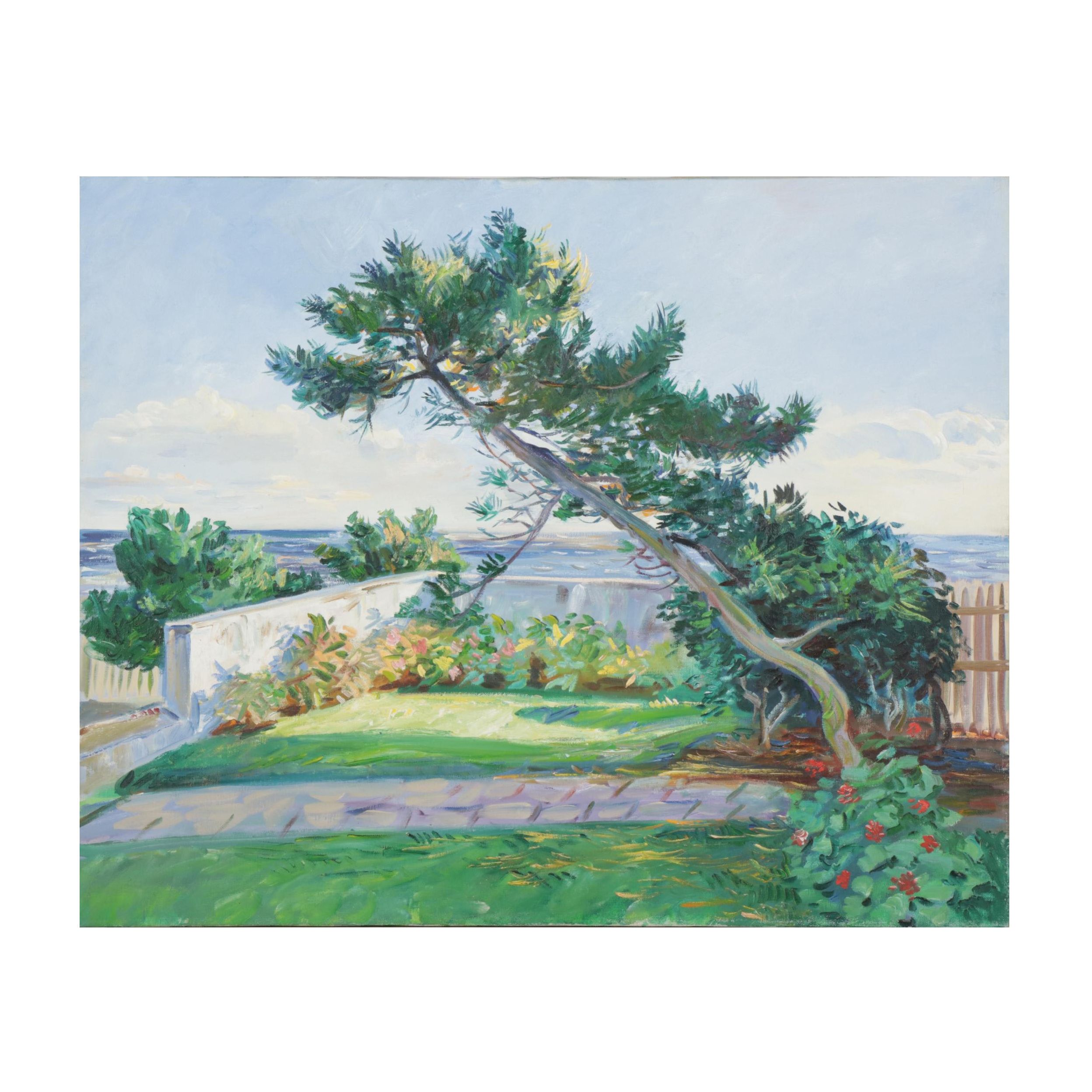 Charles Merrill Mount Oil Painting "The Front Garden: Neponsit," 1974