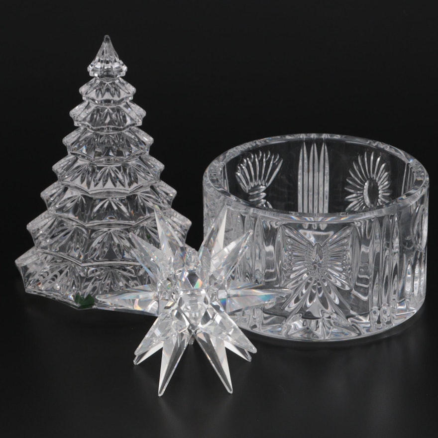 Waterford Crystal "Millennium Series" Bottle Coaster and Other Crystal Decor