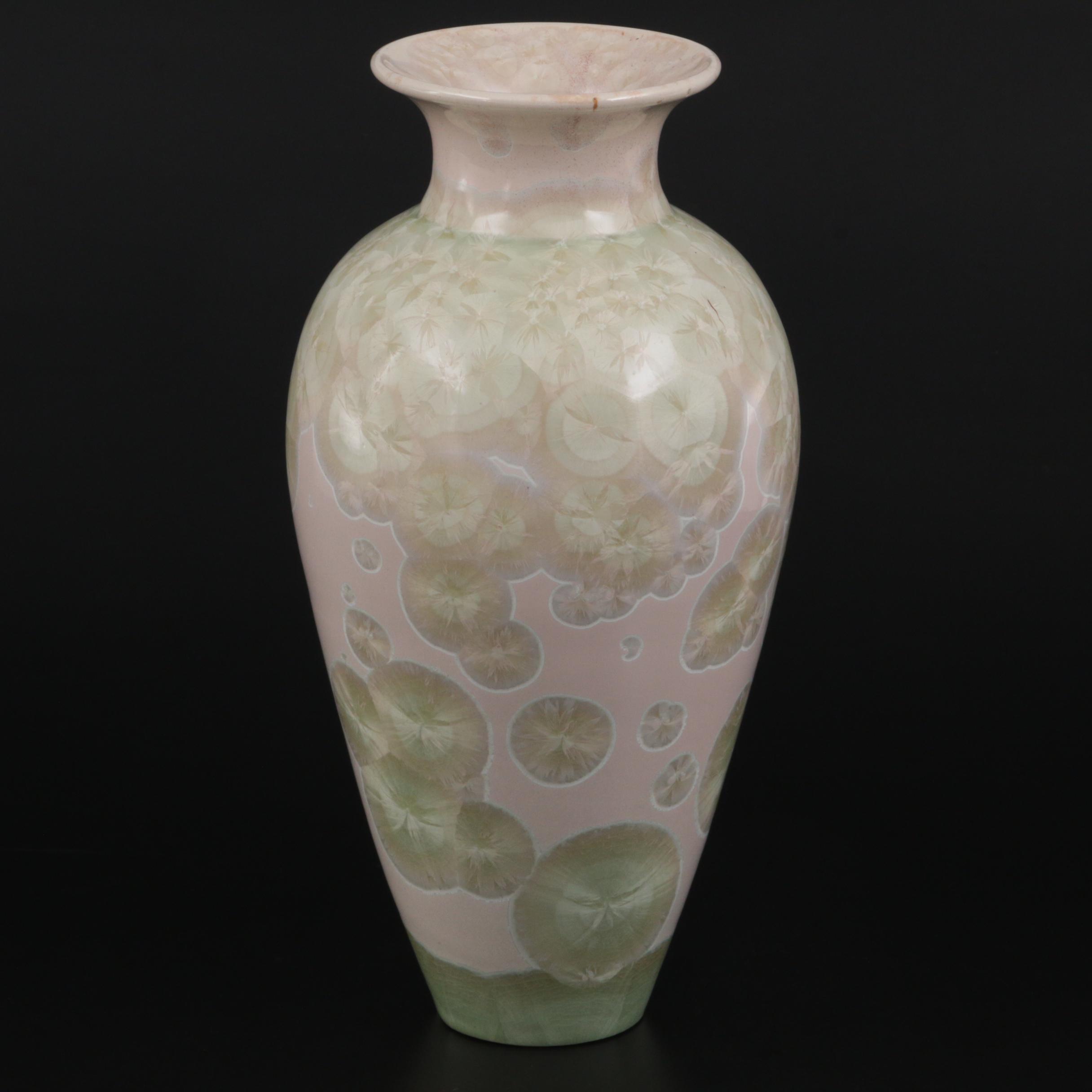 Crystalline Glazed Ceramic Vase, 1985
