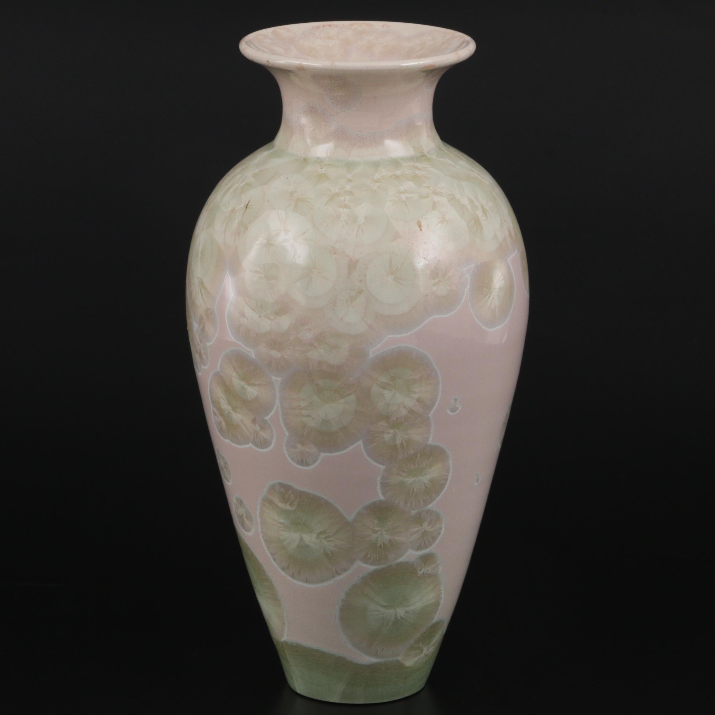 Crystalline Glazed Ceramic Vase, 1985