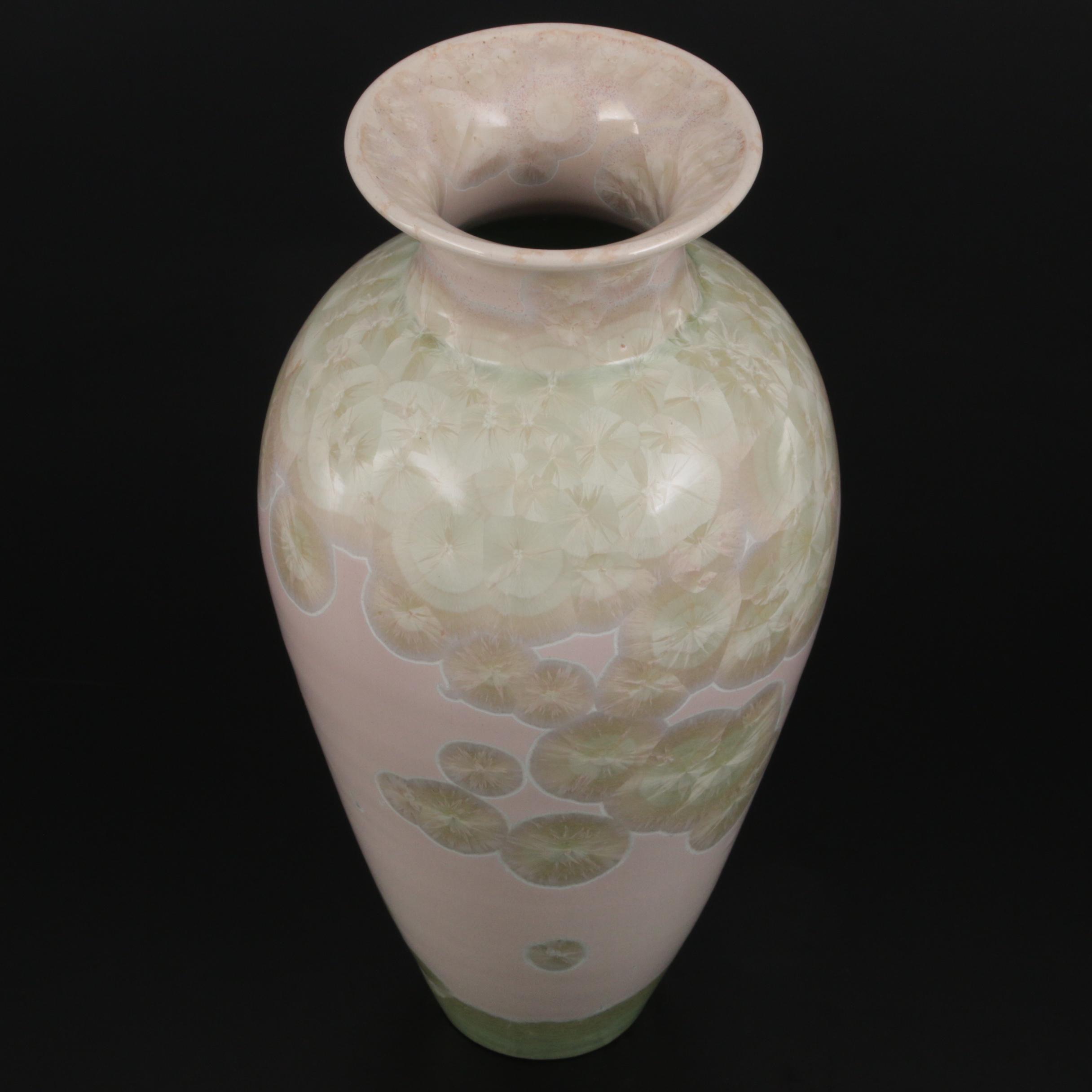 Crystalline Glazed Ceramic Vase, 1985