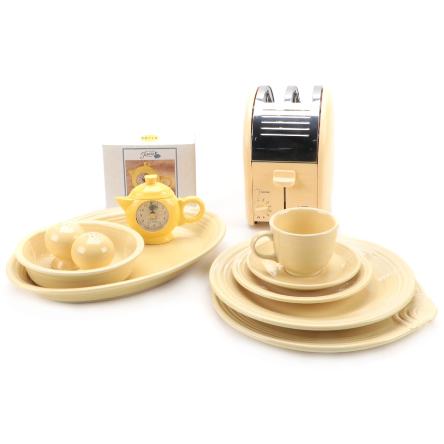 Homer Laughlin "Fiesta Yellow" Ceramic Dinnerware, Table Accessories, and More