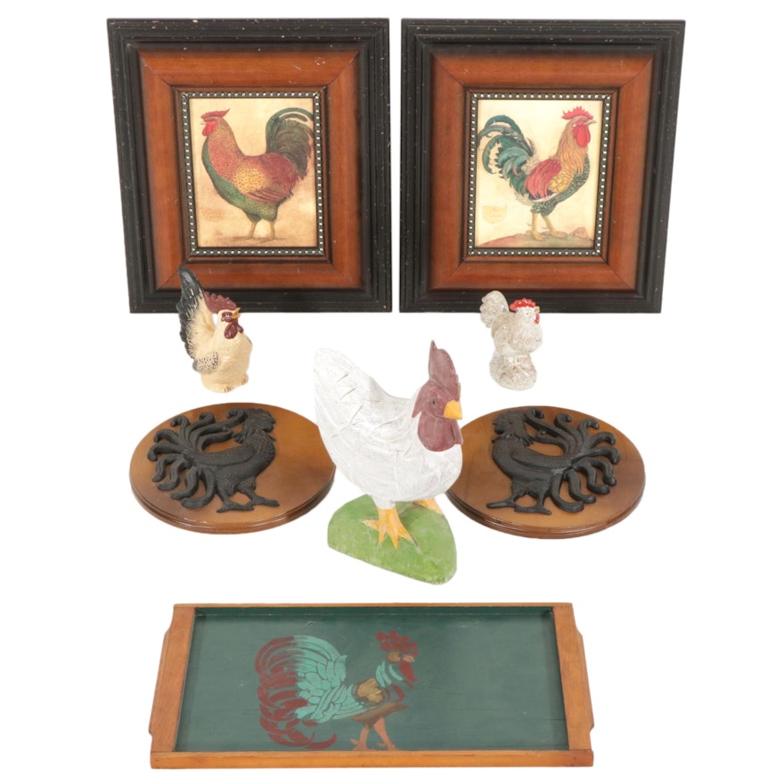 Rooster Themed Wall Hangings and Table Decor