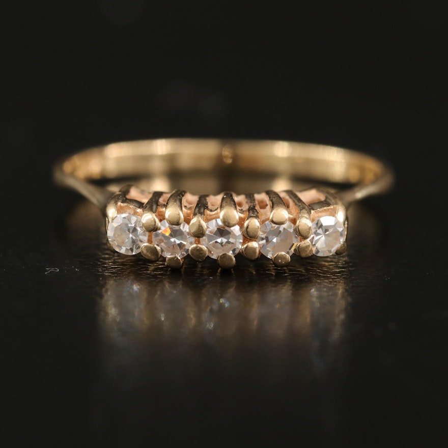 14K 0.20 CTW Diamond Five Stone Ring