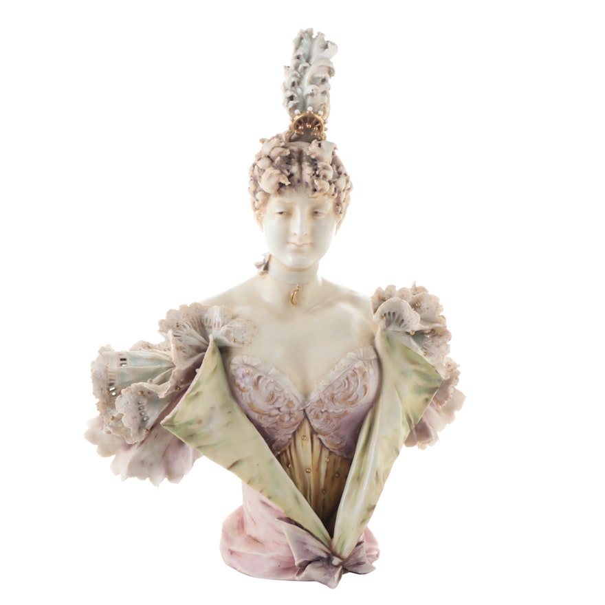 Reissner, Stellmacher & Kessel Bohemian Porcelain Female Bust