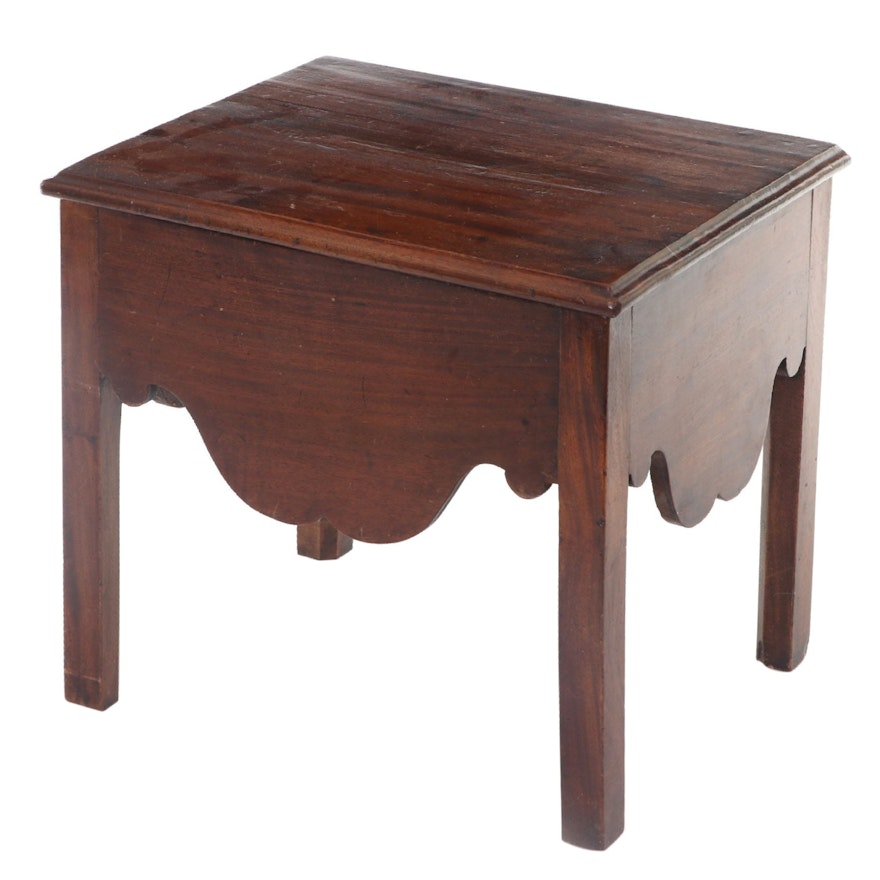 Victorian Mahogany Lift-Top Storage Table or Stool, Late 19th Century