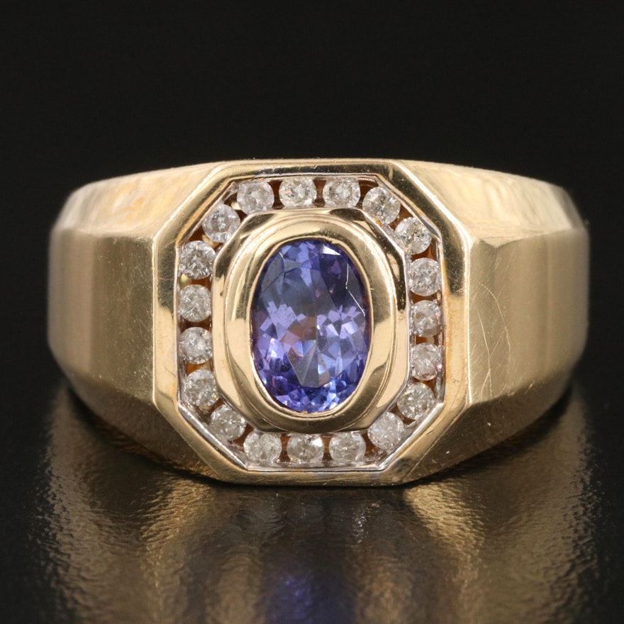 14K Tanzanite and Diamond Ring