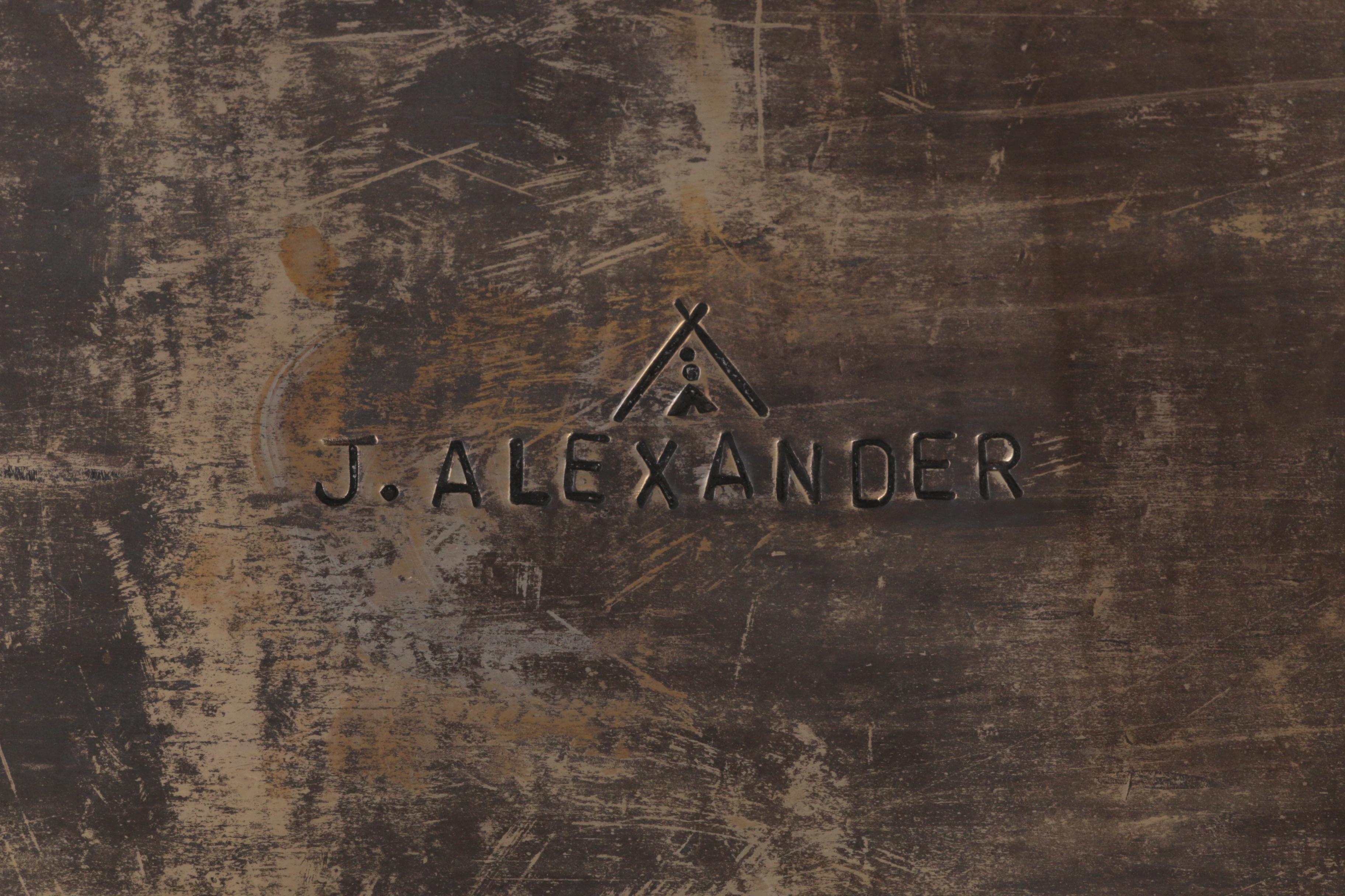 J. Alexander "Rustic Silver" Metal Tray with Turquoise Embellishments