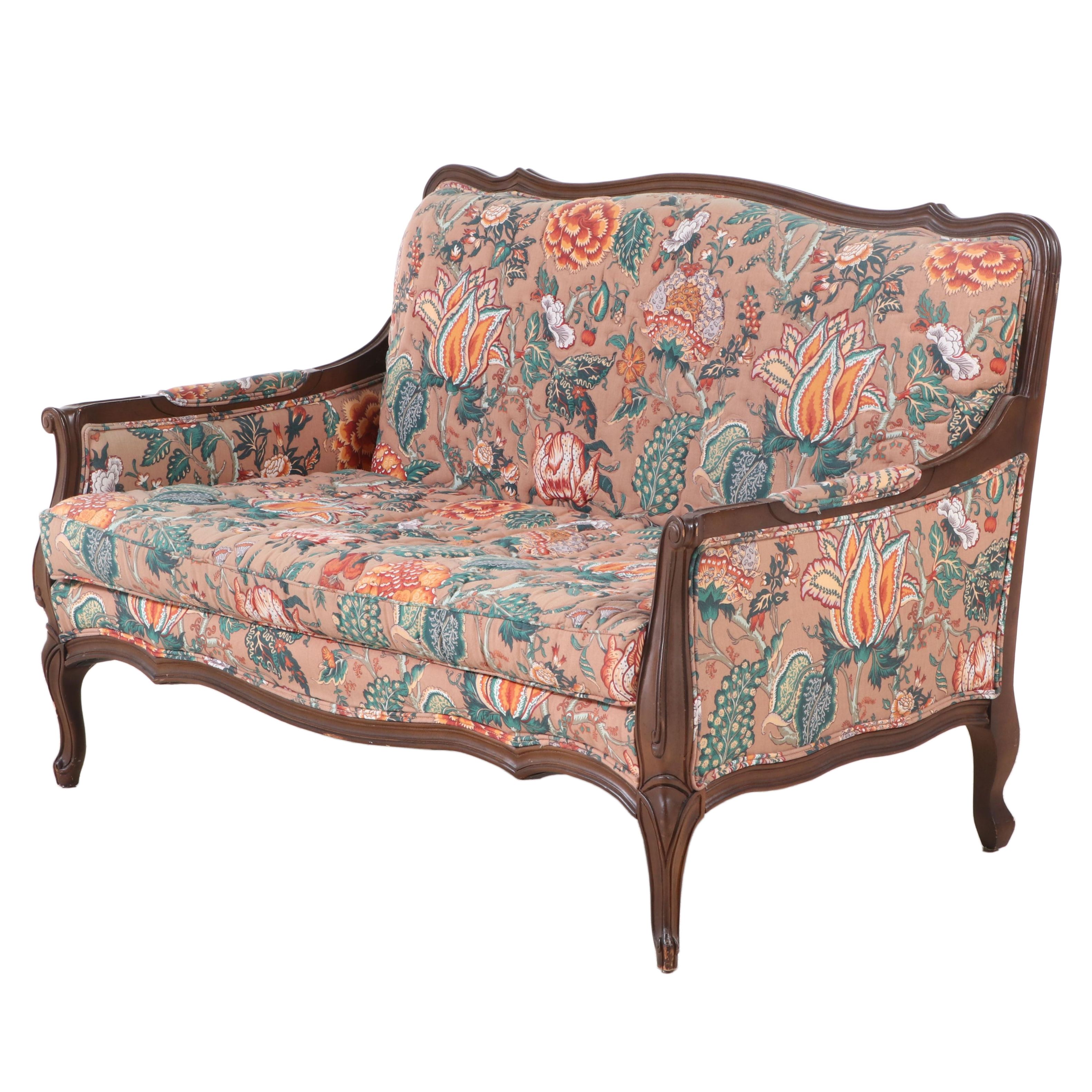 Fogle Furniture "Masterpiece" French Provincial Style Floral Upholstered Settee