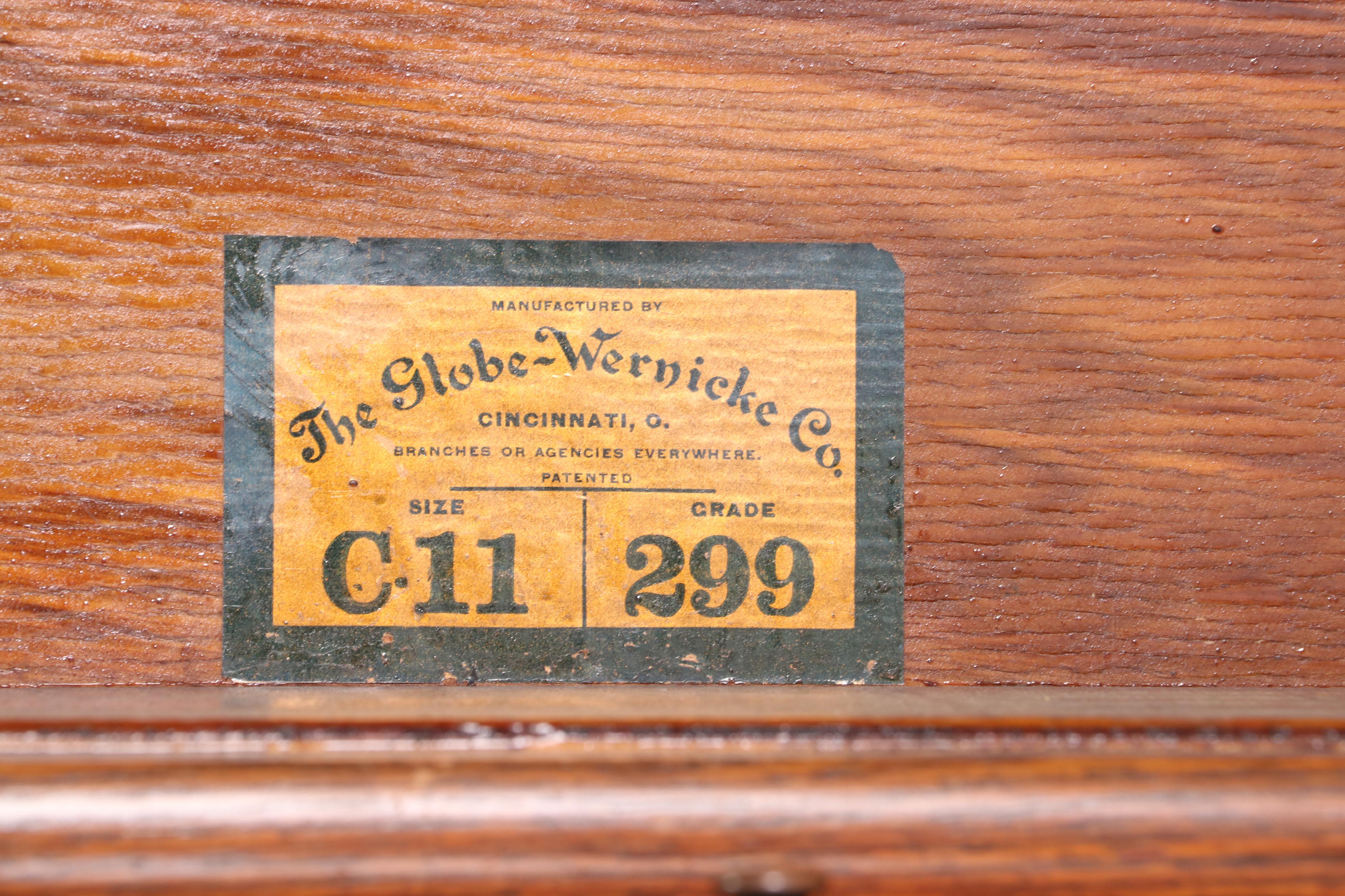 Globe-Wernicke Oak Five-Stack Sectional Barrister's Bookcase, Early 20th Century