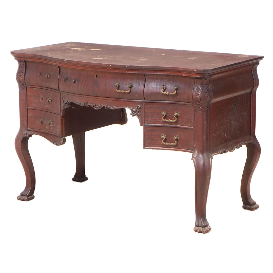 The Robert Mitchell Furniture Co. Late Victorian Mahogany Kneehole Desk