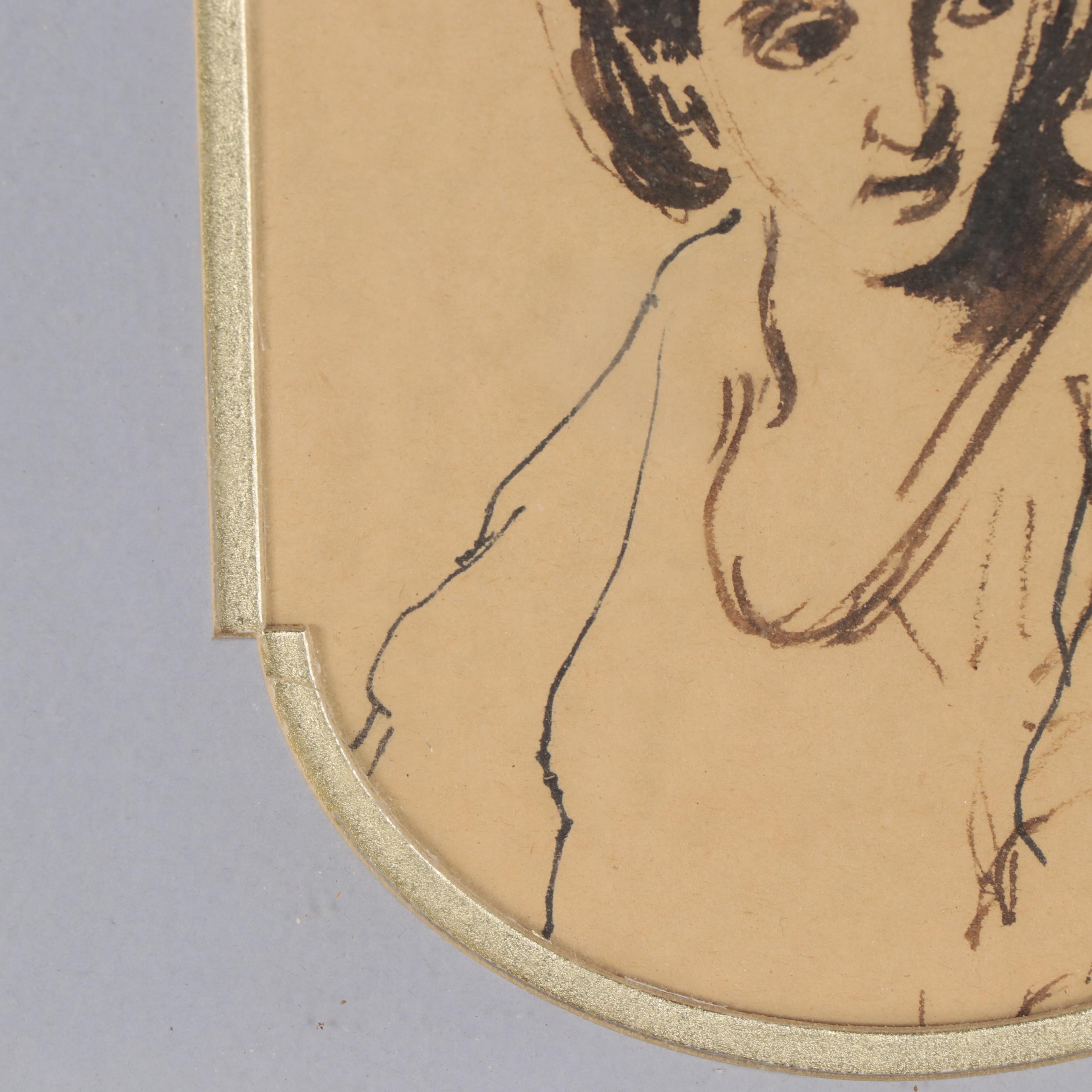 Academic School Portrait Ink Sketch of a Woman