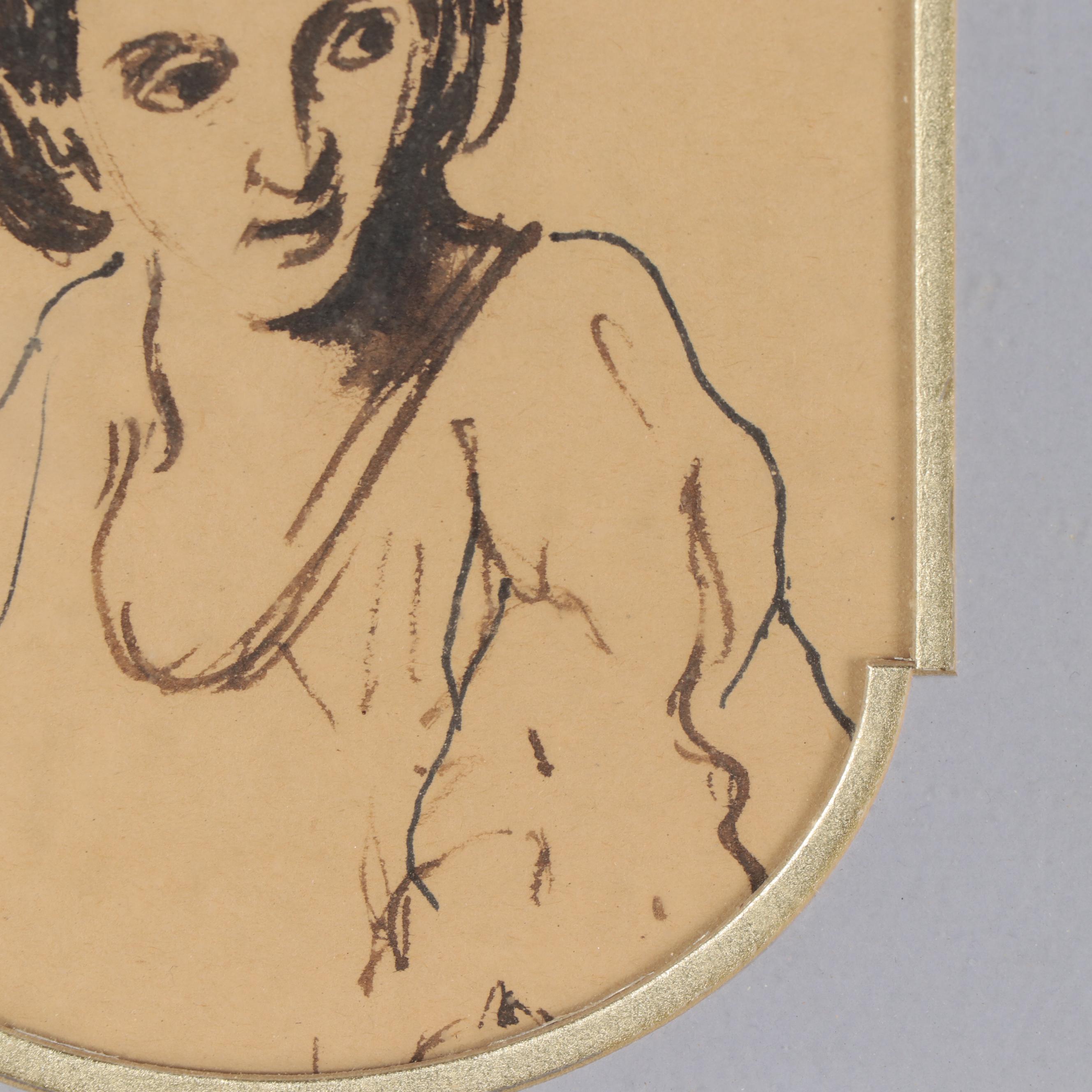 Academic School Portrait Ink Sketch of a Woman