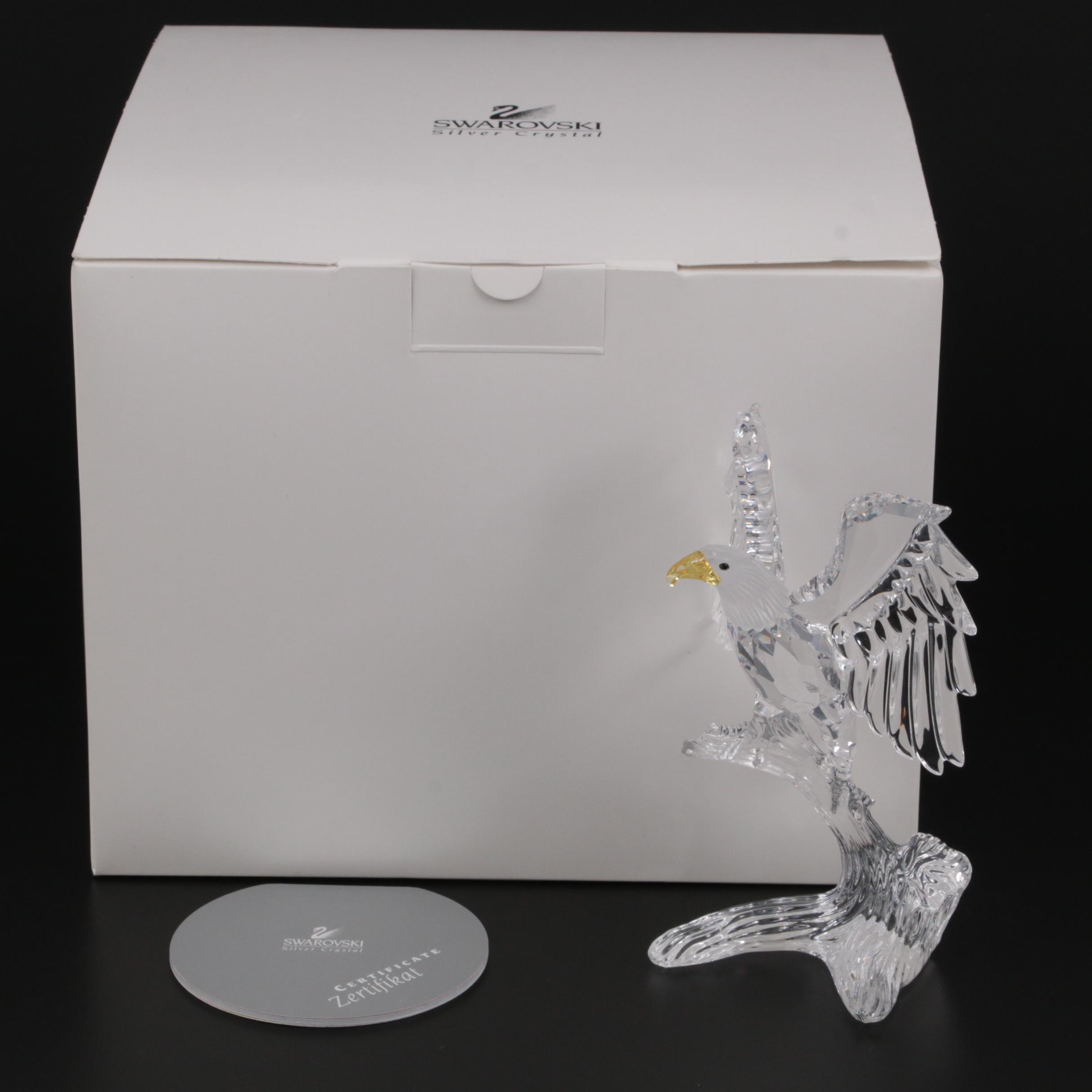 Swarovski Crystal "Bald Eagle" Feathered Beauties Figurine