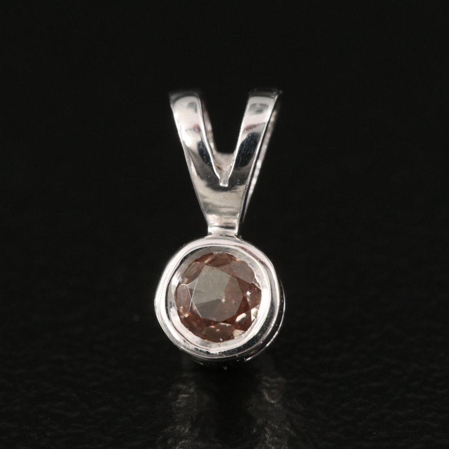 Sterling Silver Garnet Pendant