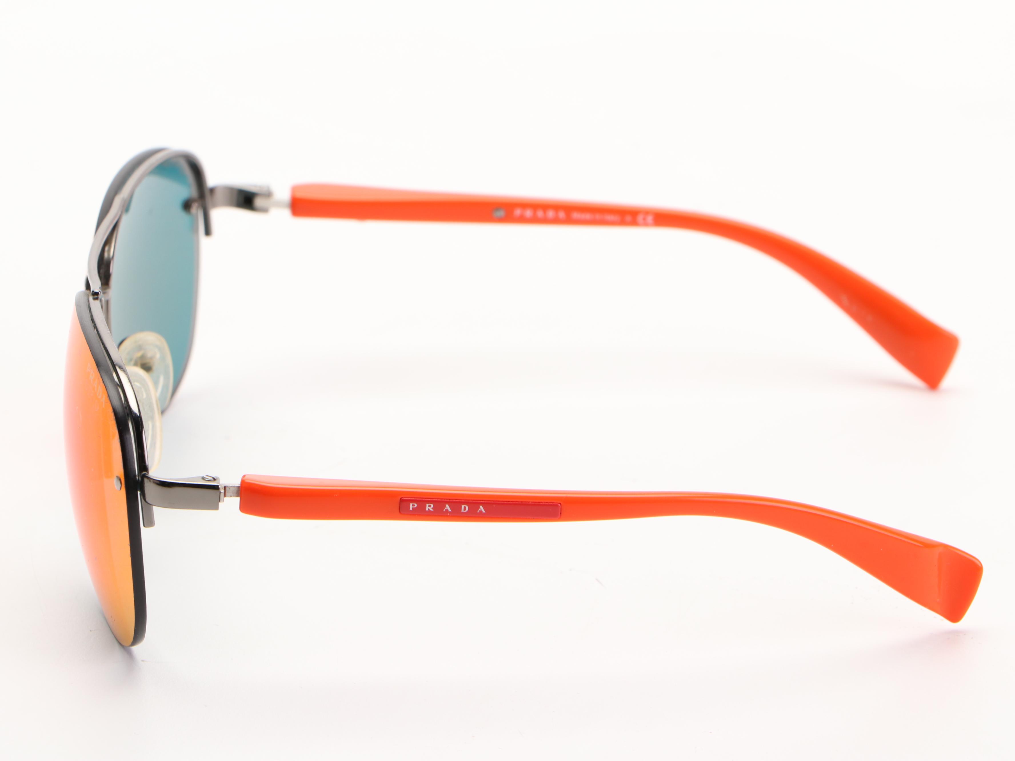 Men's Prada SPS 56M Linea Rossa Sunglasses in Orange