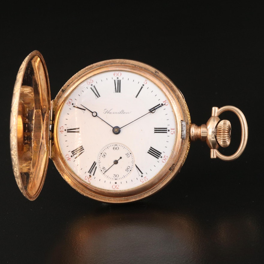 1911 Hamilton Gold Filled Hunting Case Pocket Watch