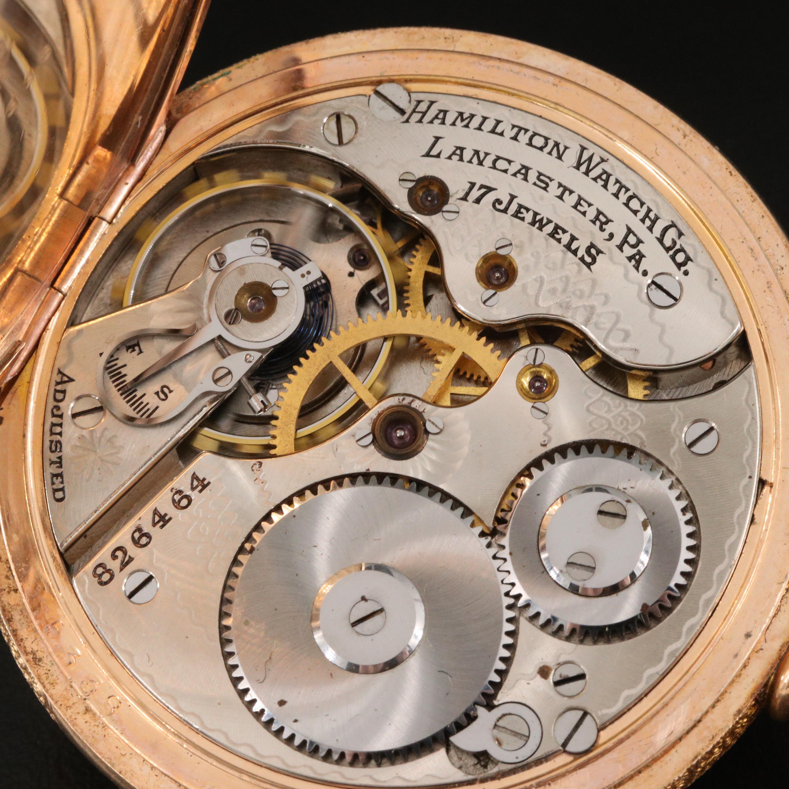 1911 Hamilton Gold Filled Hunting Case Pocket Watch