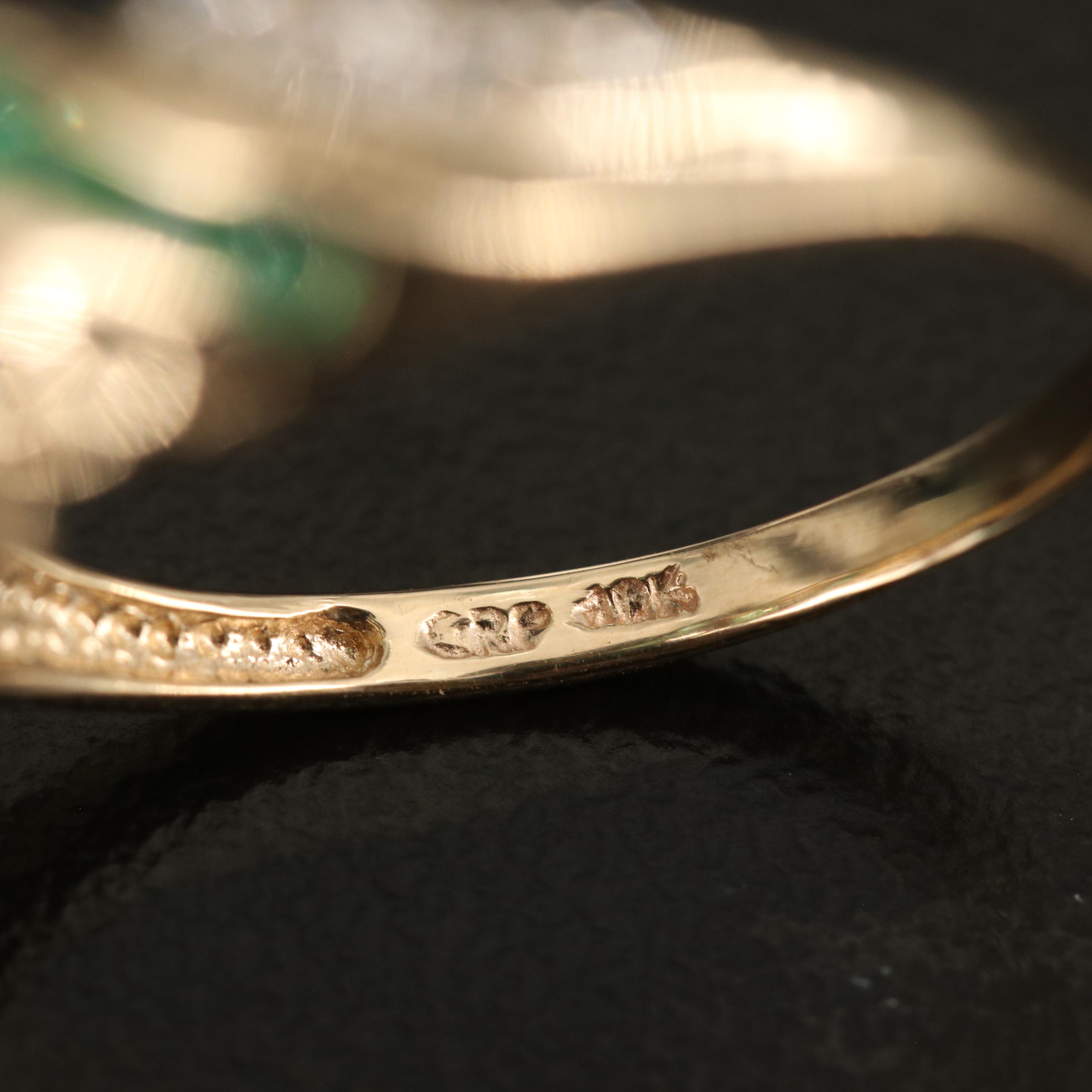 10K Emerald and Diamond Ring