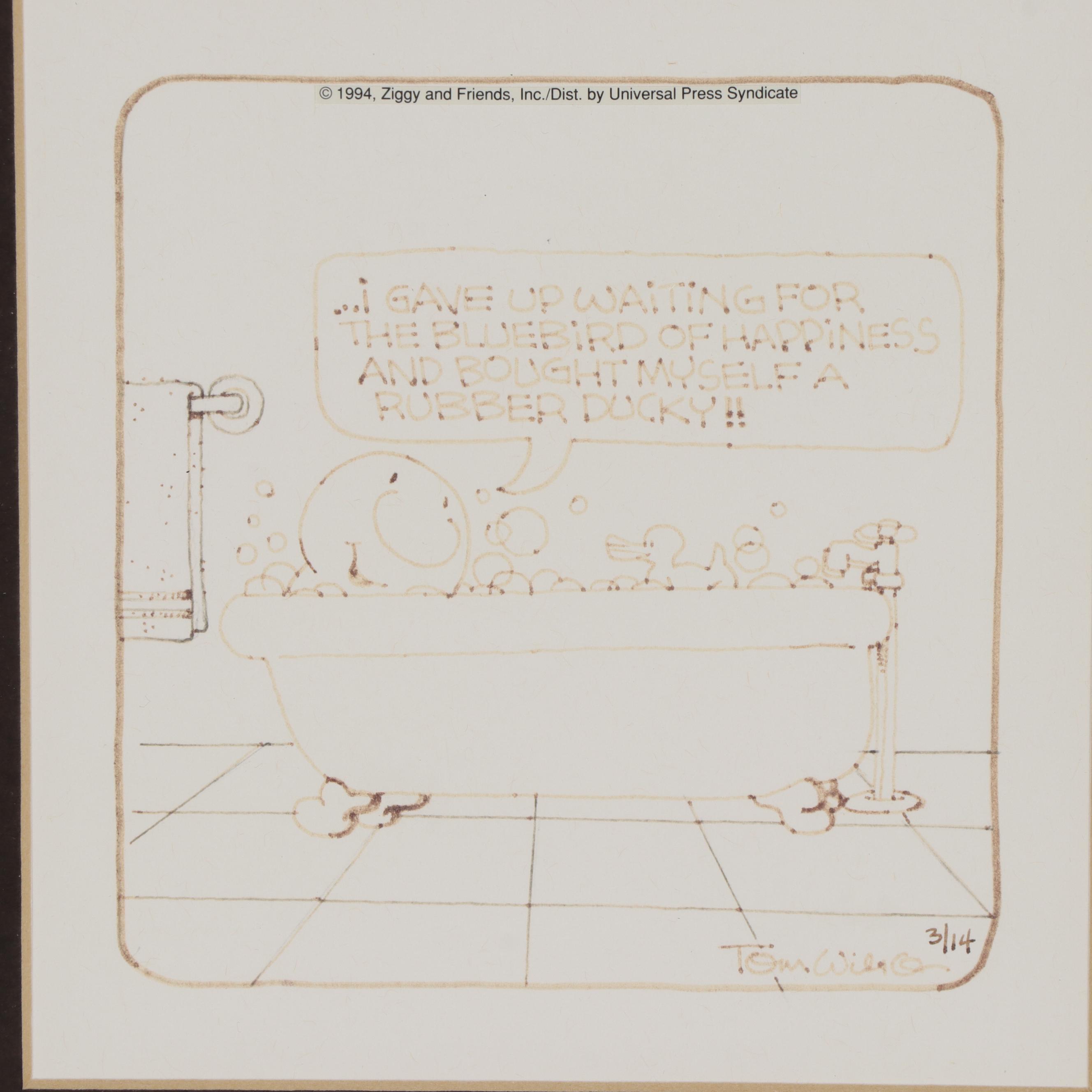 Tom Wilson Ziggy Ink Cartoon Panels, 1994