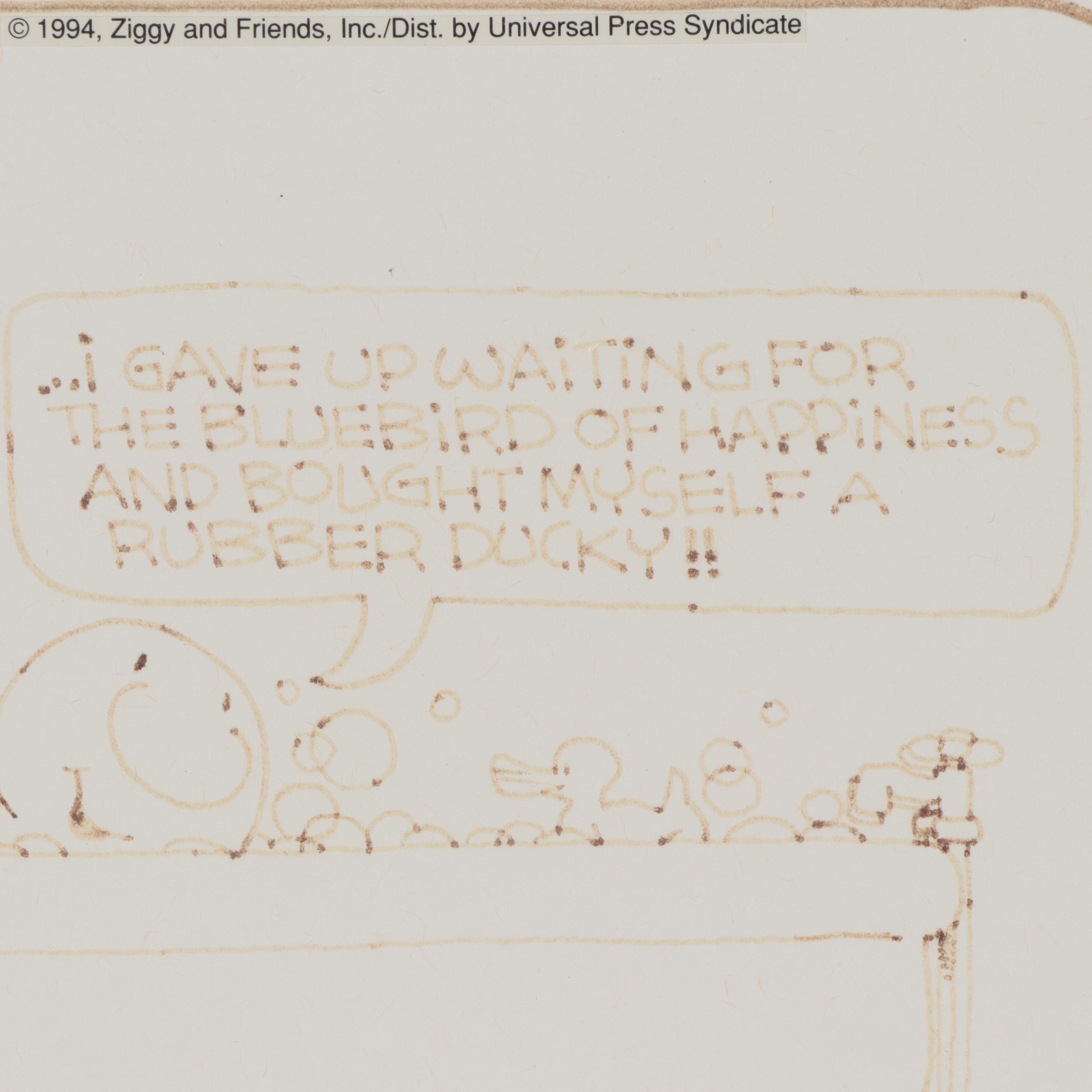 Tom Wilson Ziggy Ink Cartoon Panels, 1994