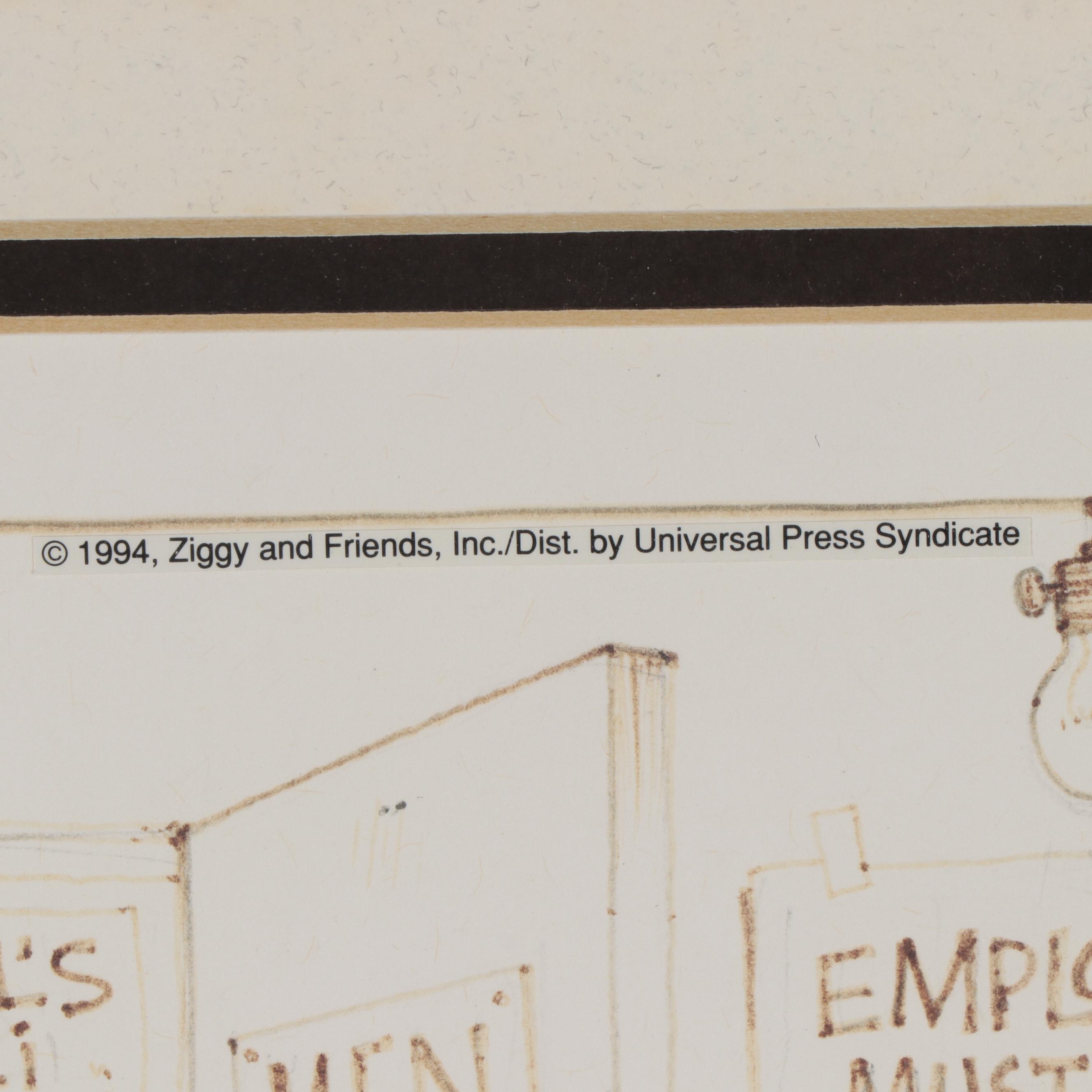 Tom Wilson Ziggy Ink Cartoon Panels, 1994