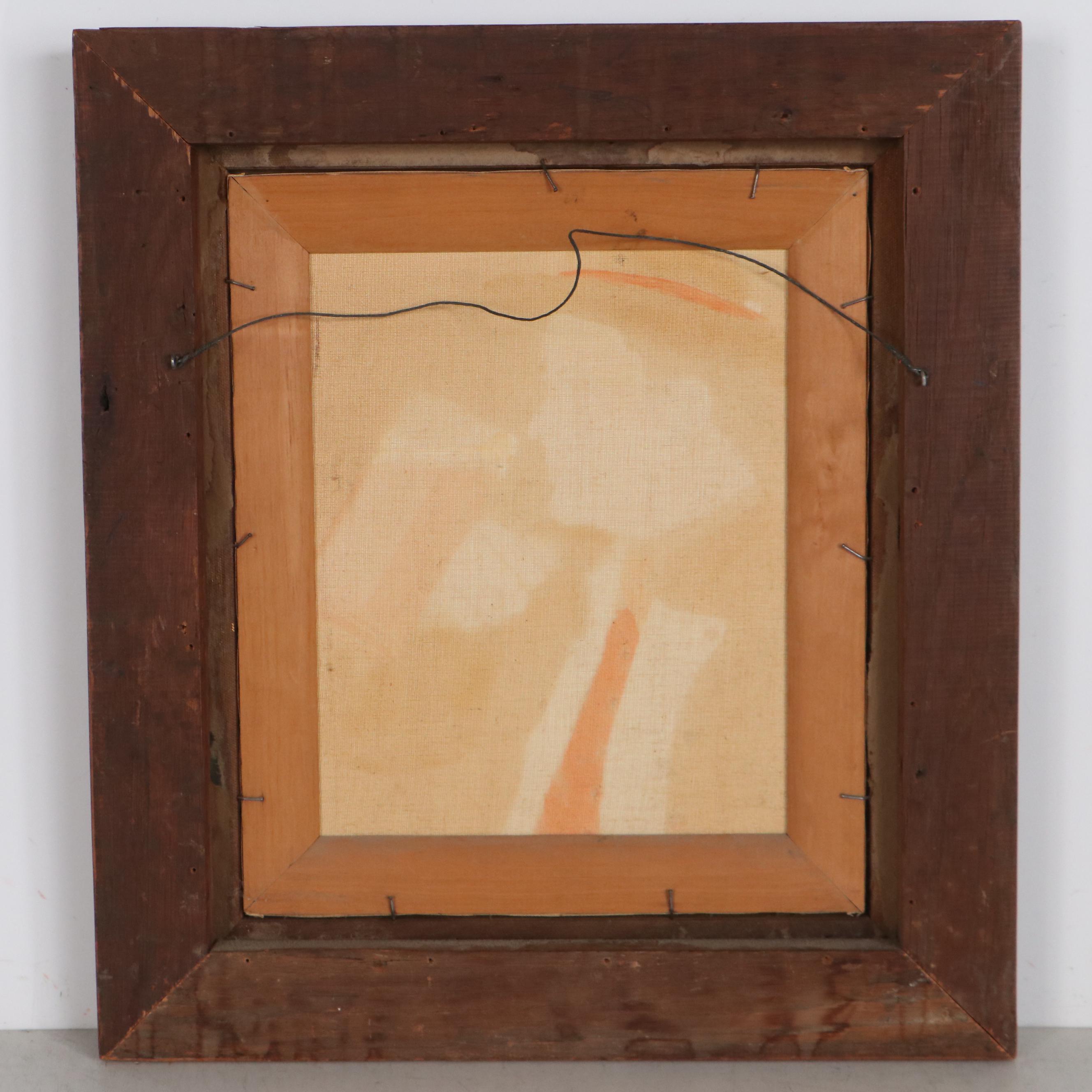 Oil Painting of German Man Drinking Beer, Late 20th Century