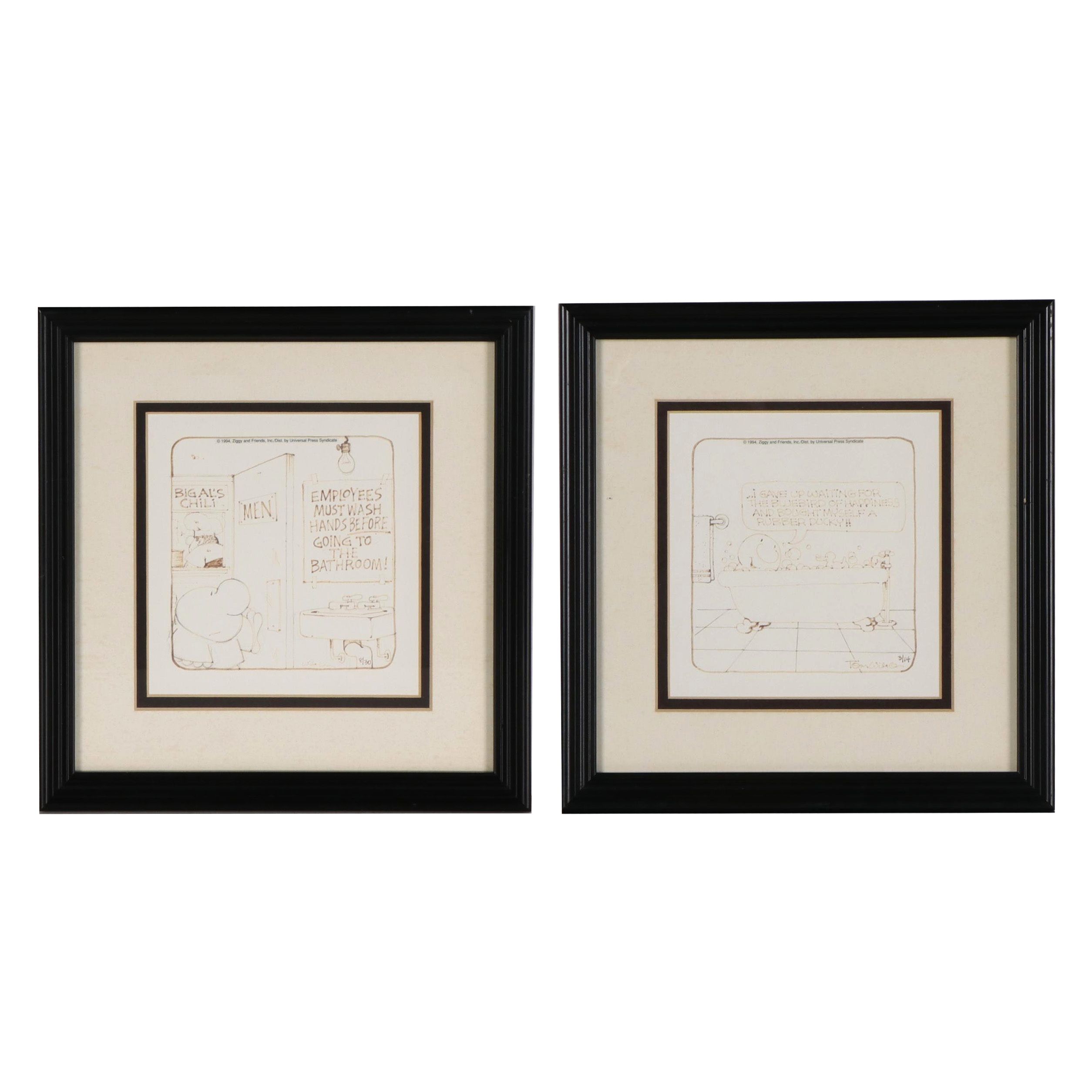 Tom Wilson Ziggy Ink Cartoon Panels, 1994
