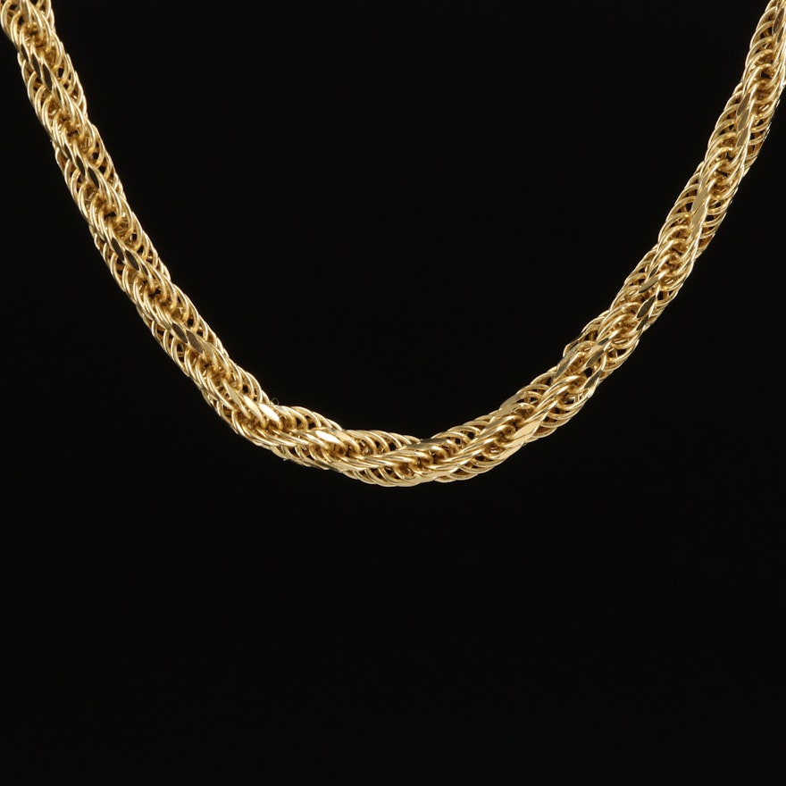 14K Braided Chain Necklace