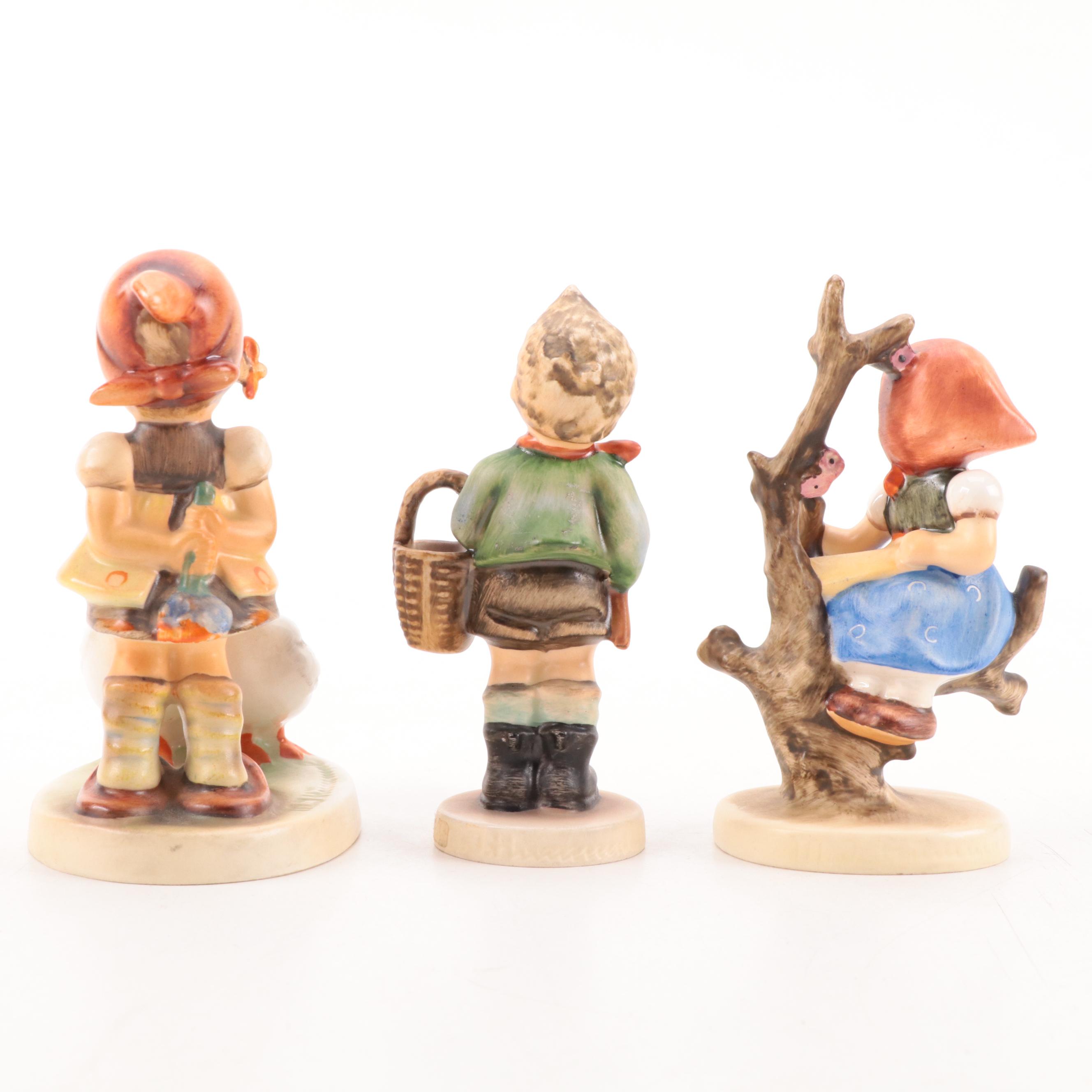 Goebel "Goose Girl", "Apple Tree Girl" and "Village Boy" Porcelain Figurines