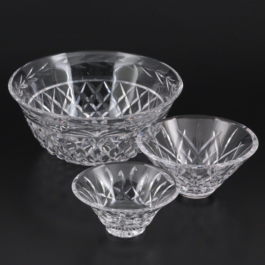 Waterford "Glandore", "Lismore" and "Innisfree" Crystal Bowls