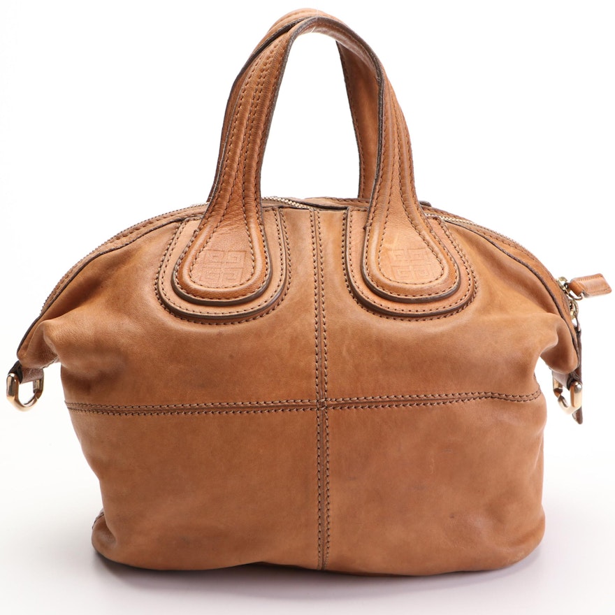 Givenchy Nightingale Satchel Medium in Tan Lambskin with Detachable Strap