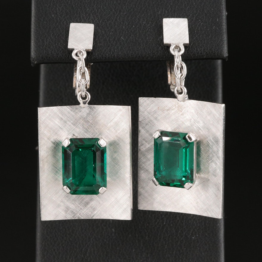 Vintage 14K Emerald Drop Earrings