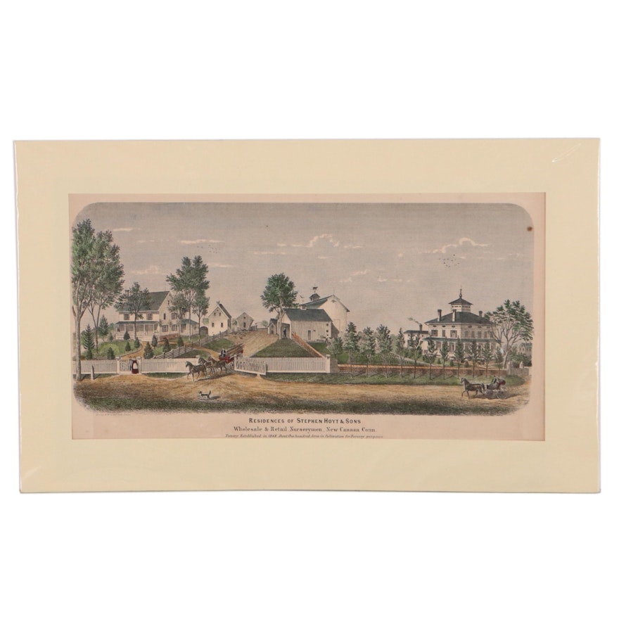 Worley & Bracher Lithograph "Residences of Stephen Hoyt & Sons"