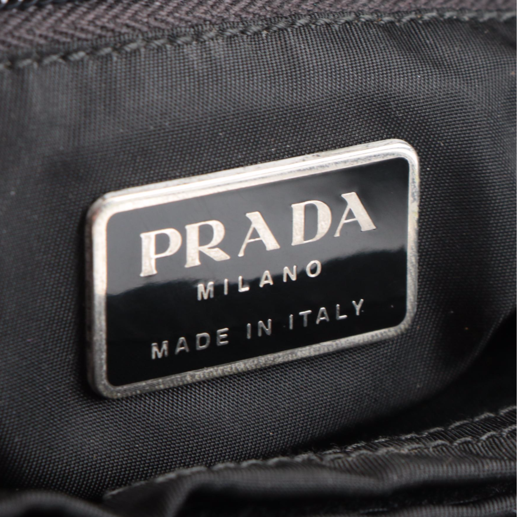 Prada Small Tote Bag in Green Tessuto Nylon with Black Composite Handles