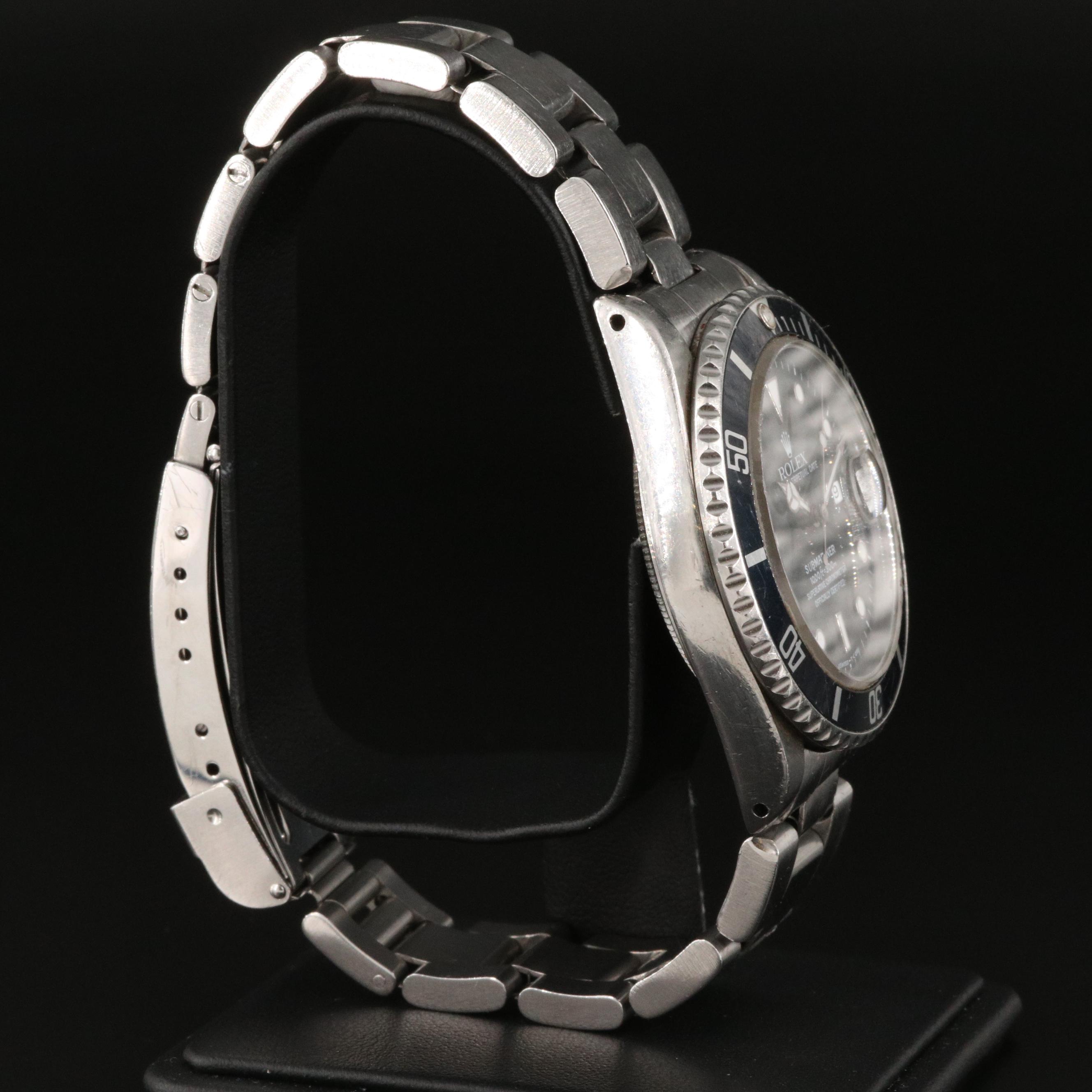 1985 Rolex Submariner Date Chronometer Stainless Steel and Aluminum Watch