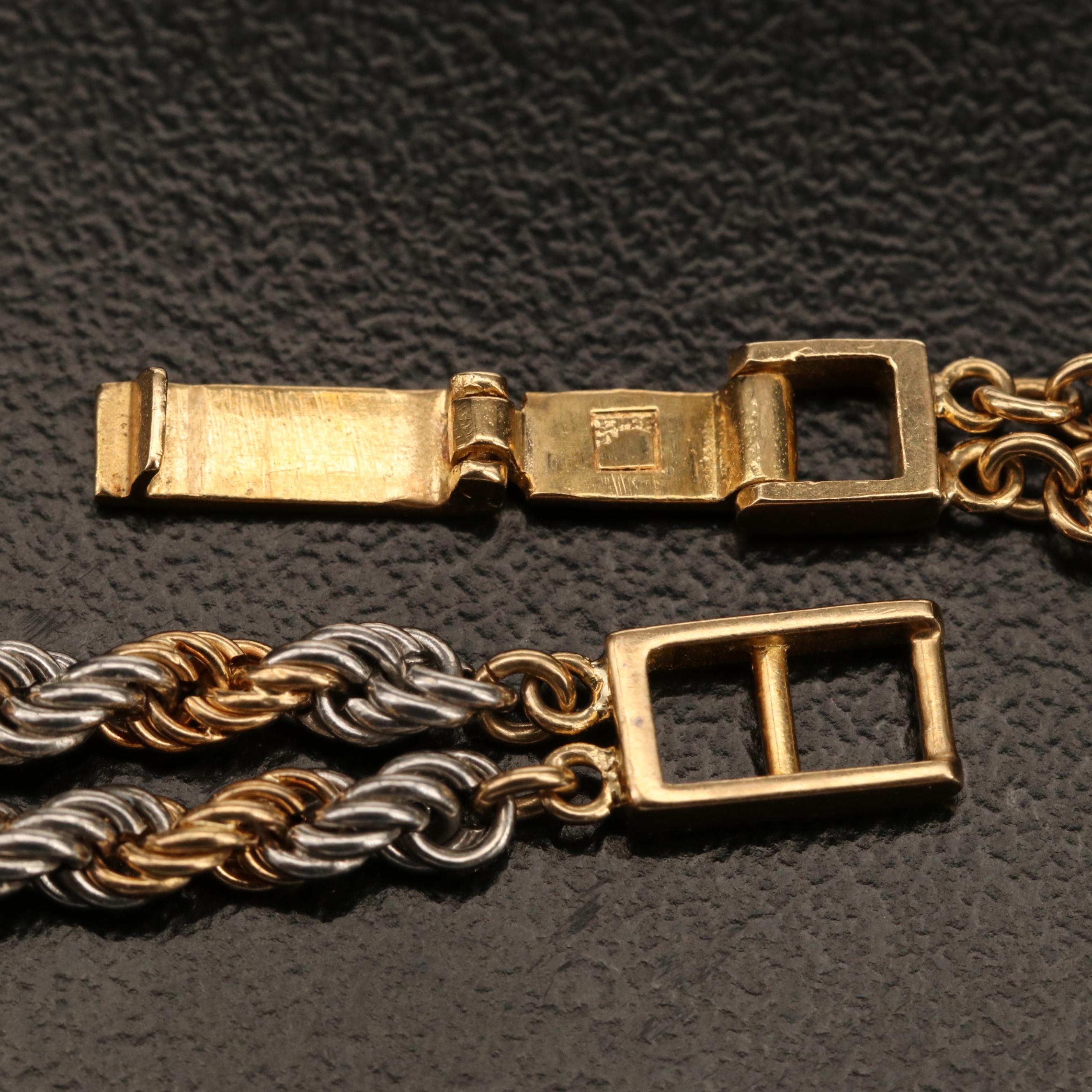 18K and Platinum Double Rope Chain Bracelet