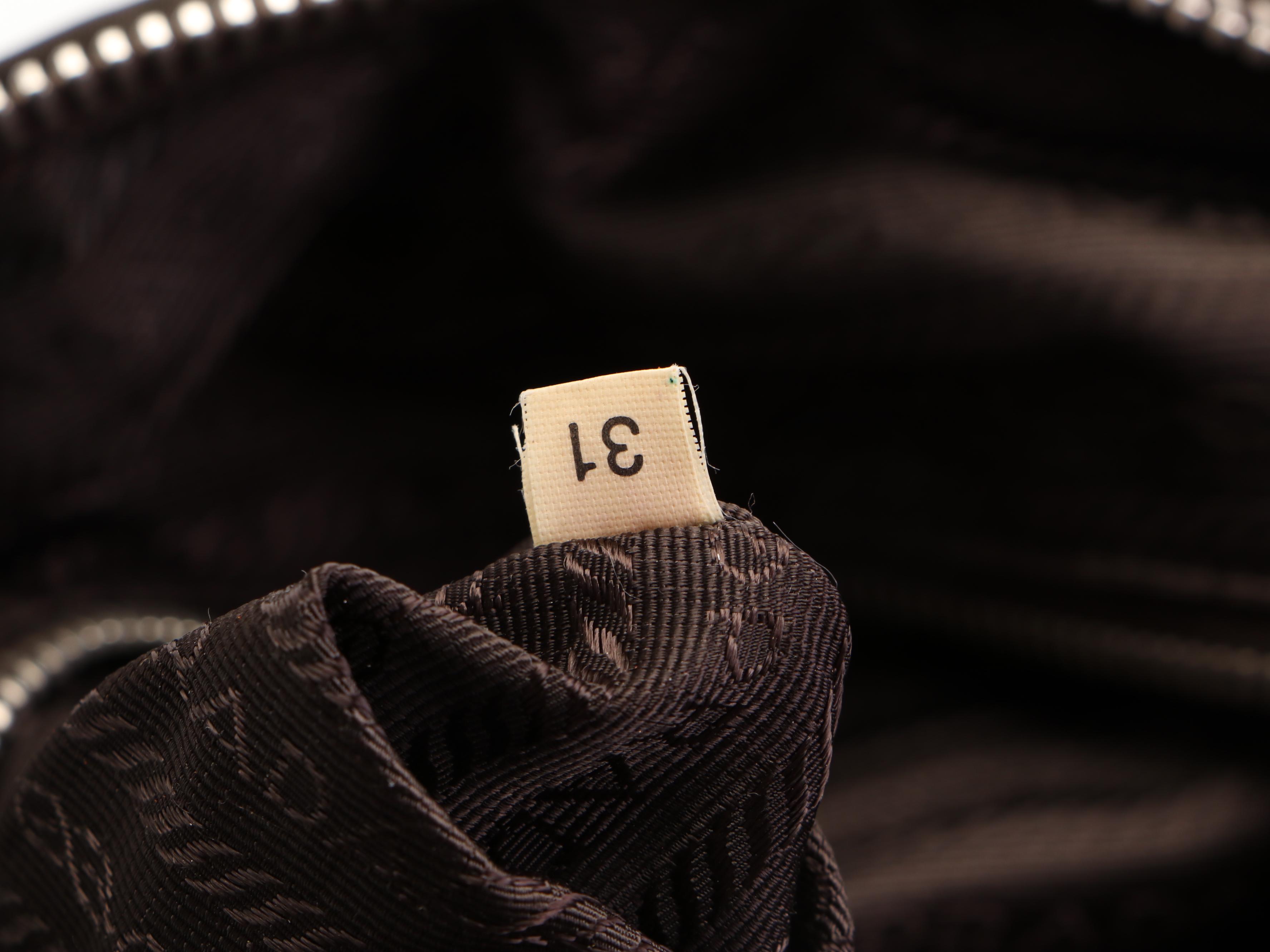 Prada Shoulder Tote Bag Small in Olive Tessuto Nylon and Dark Brown Leather