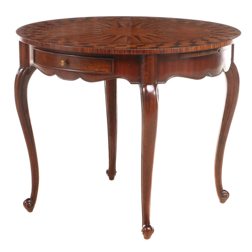 French Provincial Style Marquetry Top Center Table