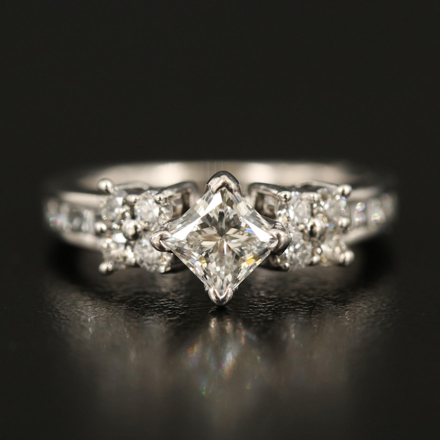 18K Diamond Ring with 0.75 CT Center including GIA Diamond Dossier