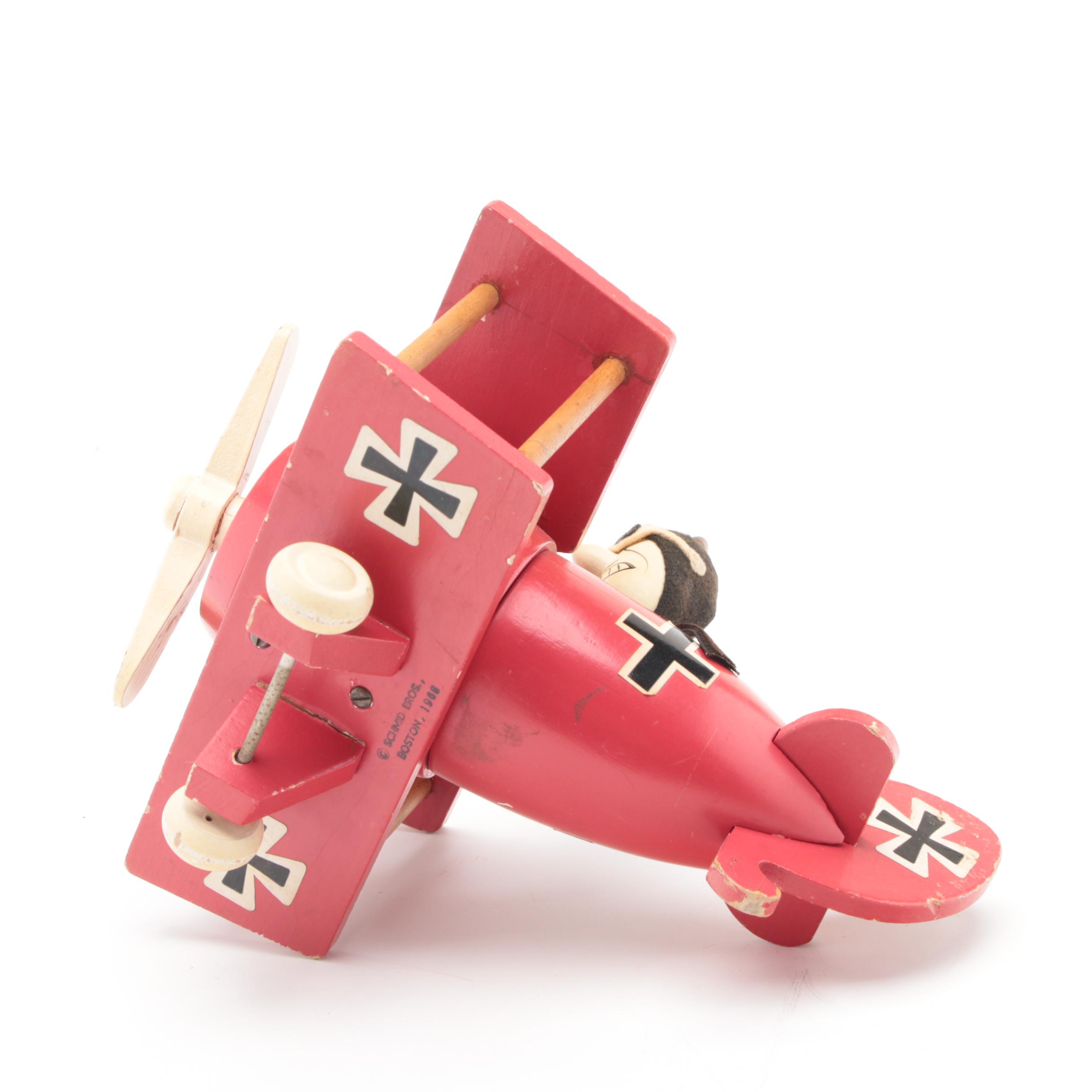 Schmid Brothers and Other Toy Music Red Baron, Push Alligator and Dog Figurine