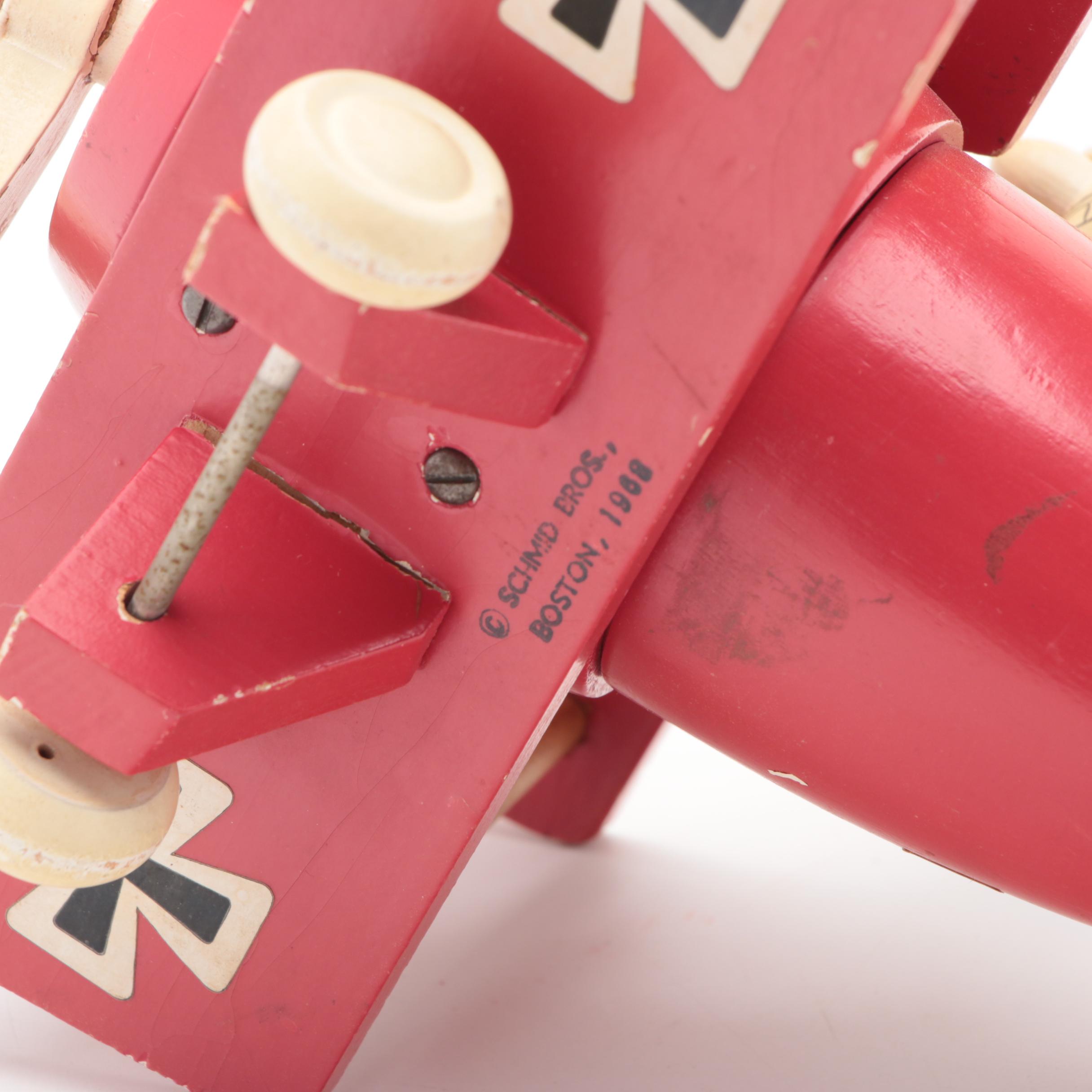 Schmid Brothers and Other Toy Music Red Baron, Push Alligator and Dog Figurine