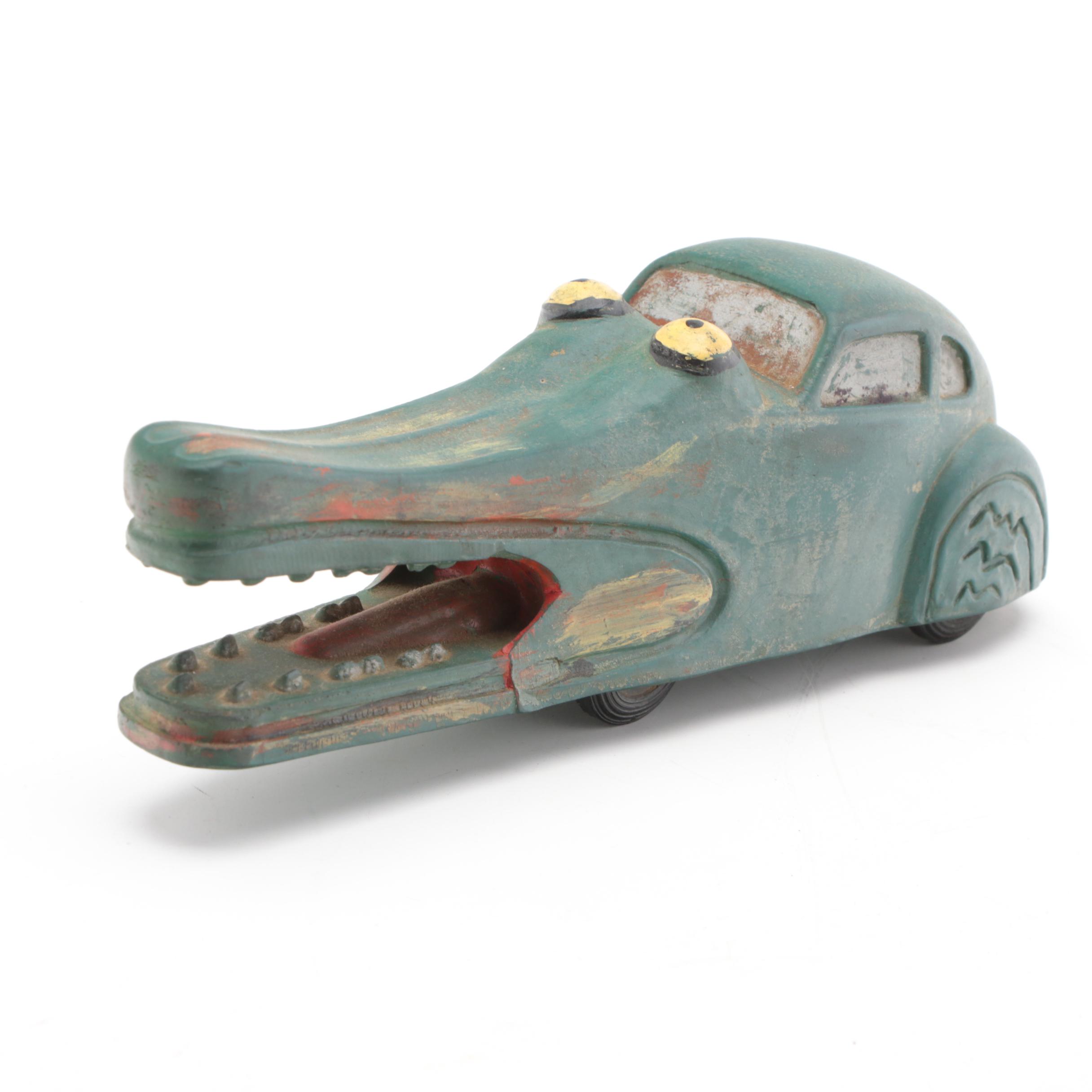 Schmid Brothers and Other Toy Music Red Baron, Push Alligator and Dog Figurine