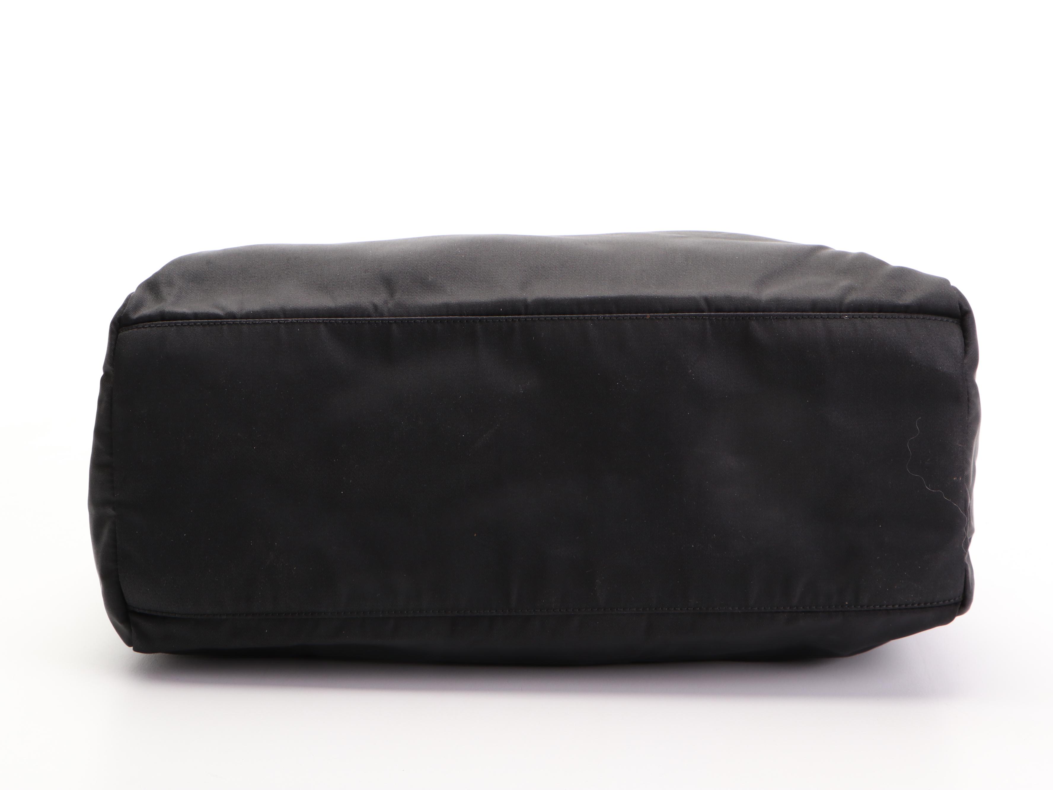 Prada Small Shoulder Tote in Black Nylon