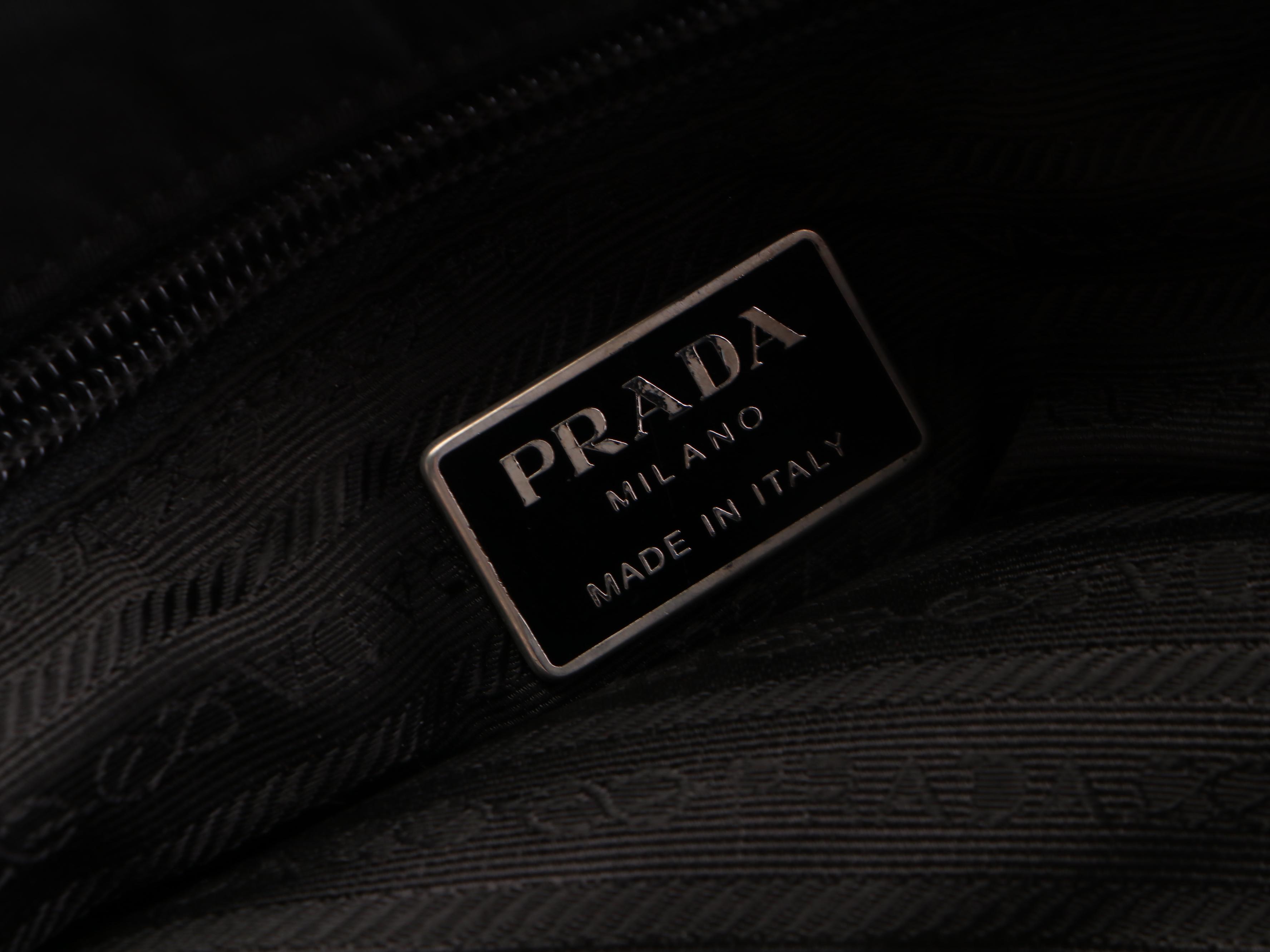Prada Small Shoulder Tote in Black Nylon