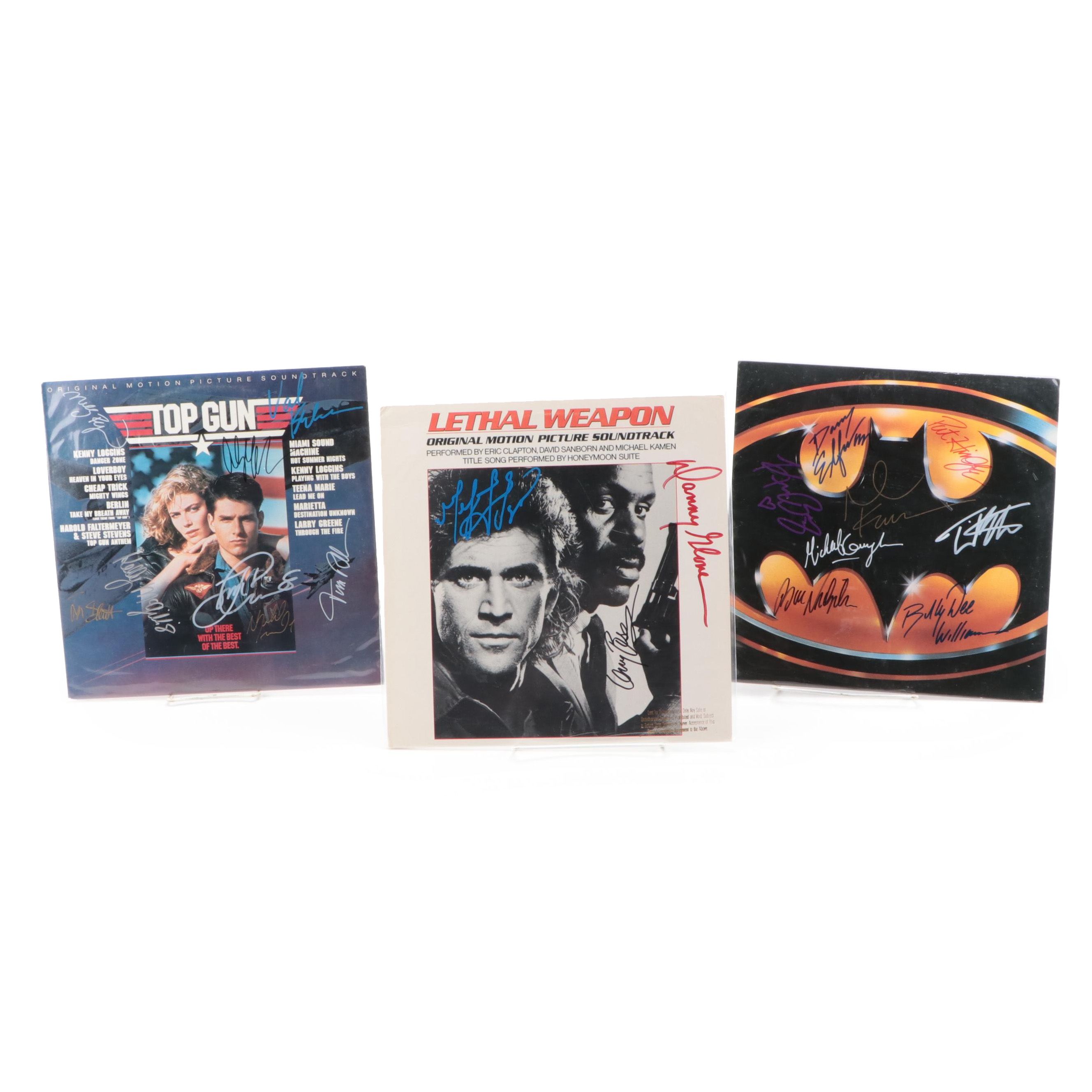 Signed "Batman", "Top Gun" and "Lethal Weapon" 80s Soundtrack Records