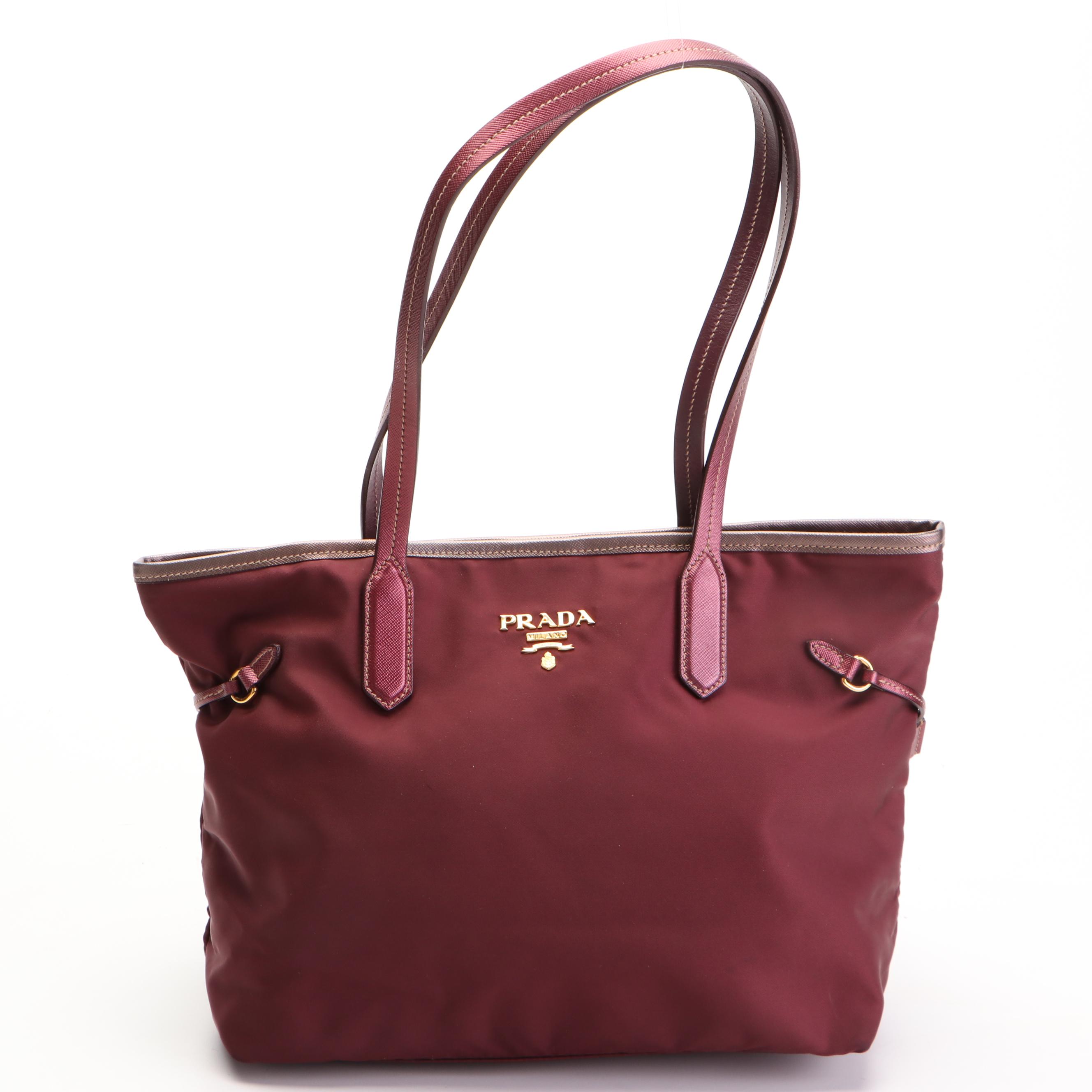 Prada Tote Bag in Tessuto Nylon with Saffiano Leather Trim
