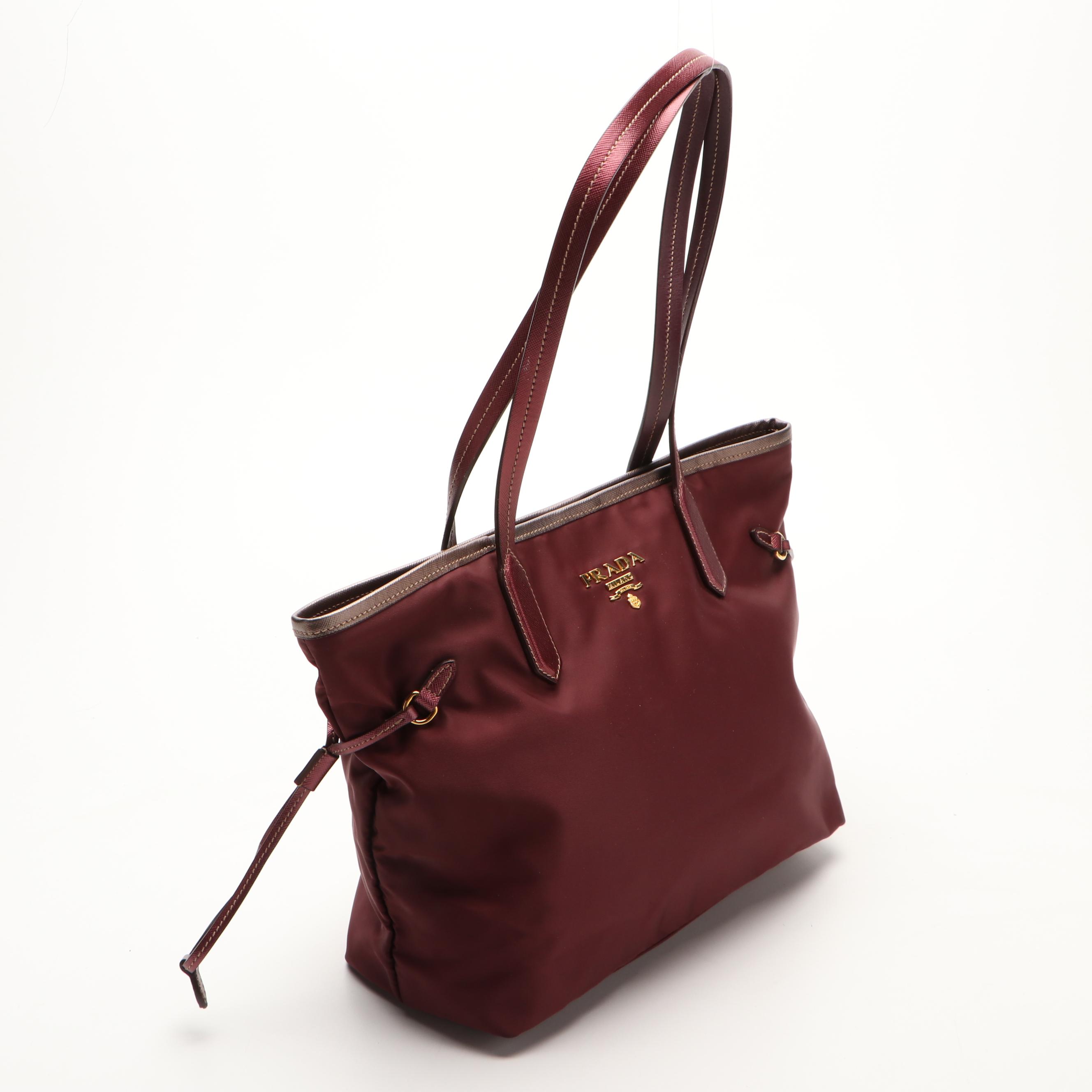 Prada Tote Bag in Tessuto Nylon with Saffiano Leather Trim