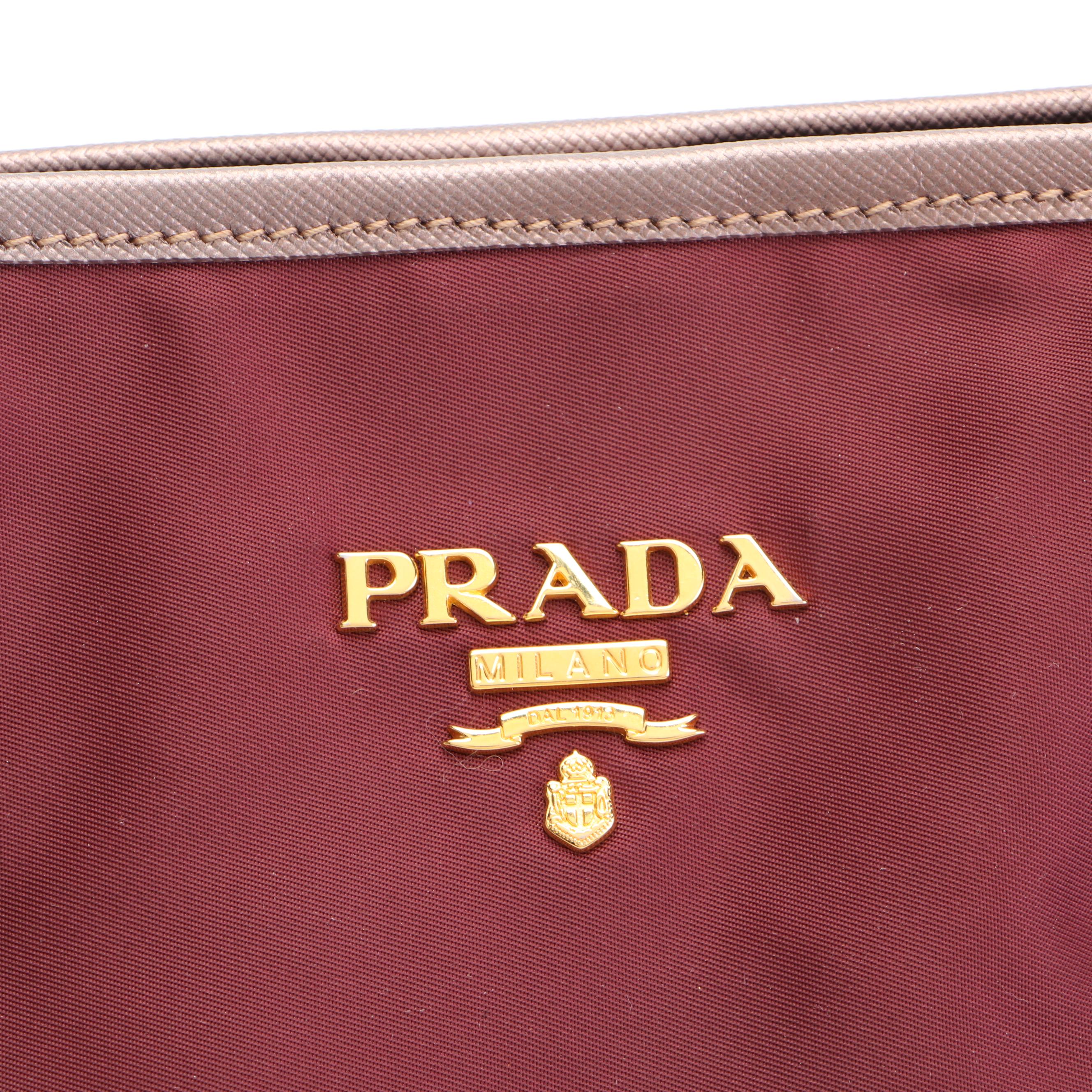 Prada Tote Bag in Tessuto Nylon with Saffiano Leather Trim
